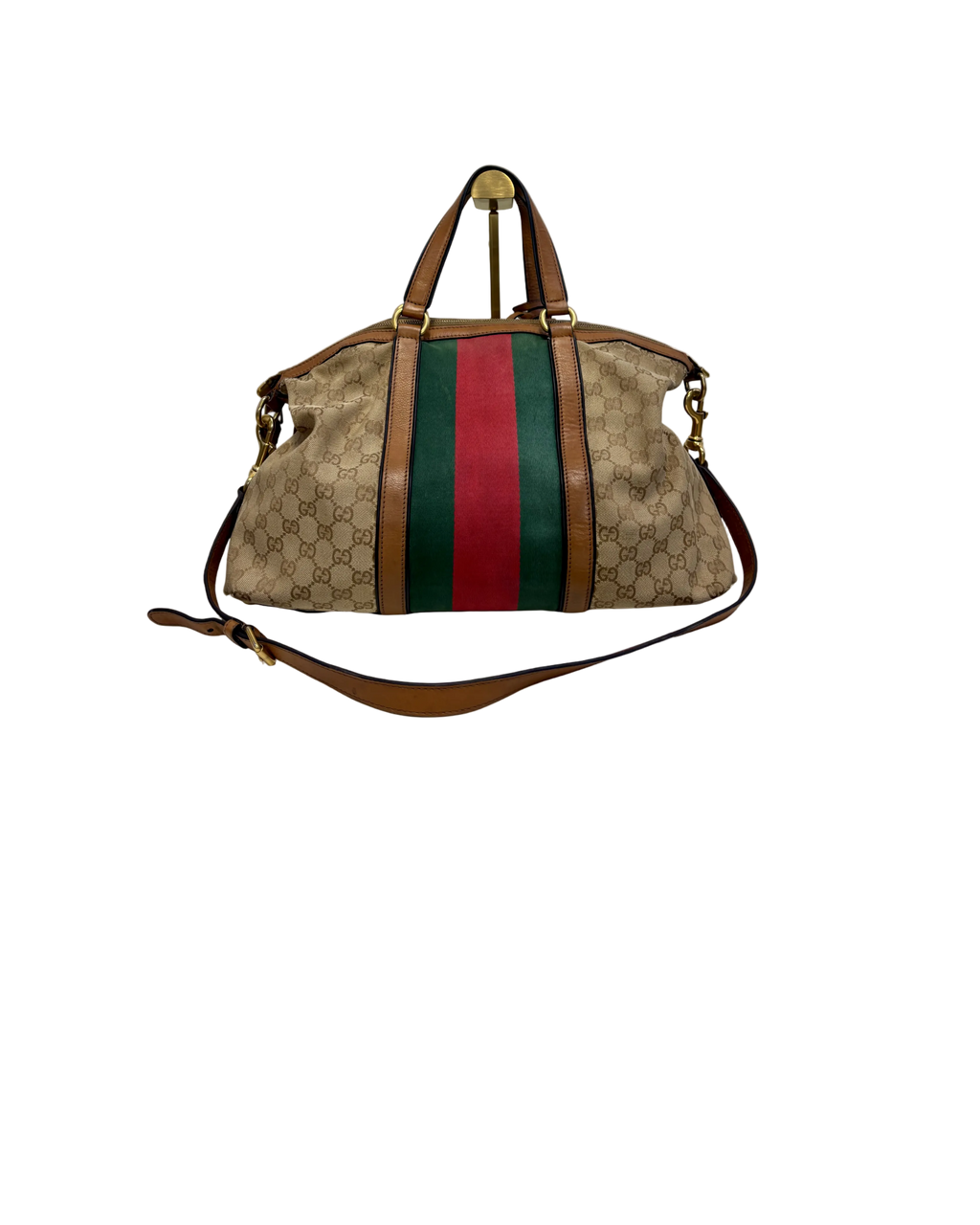 Gucci Sherry Line Handbag Brown Canvas