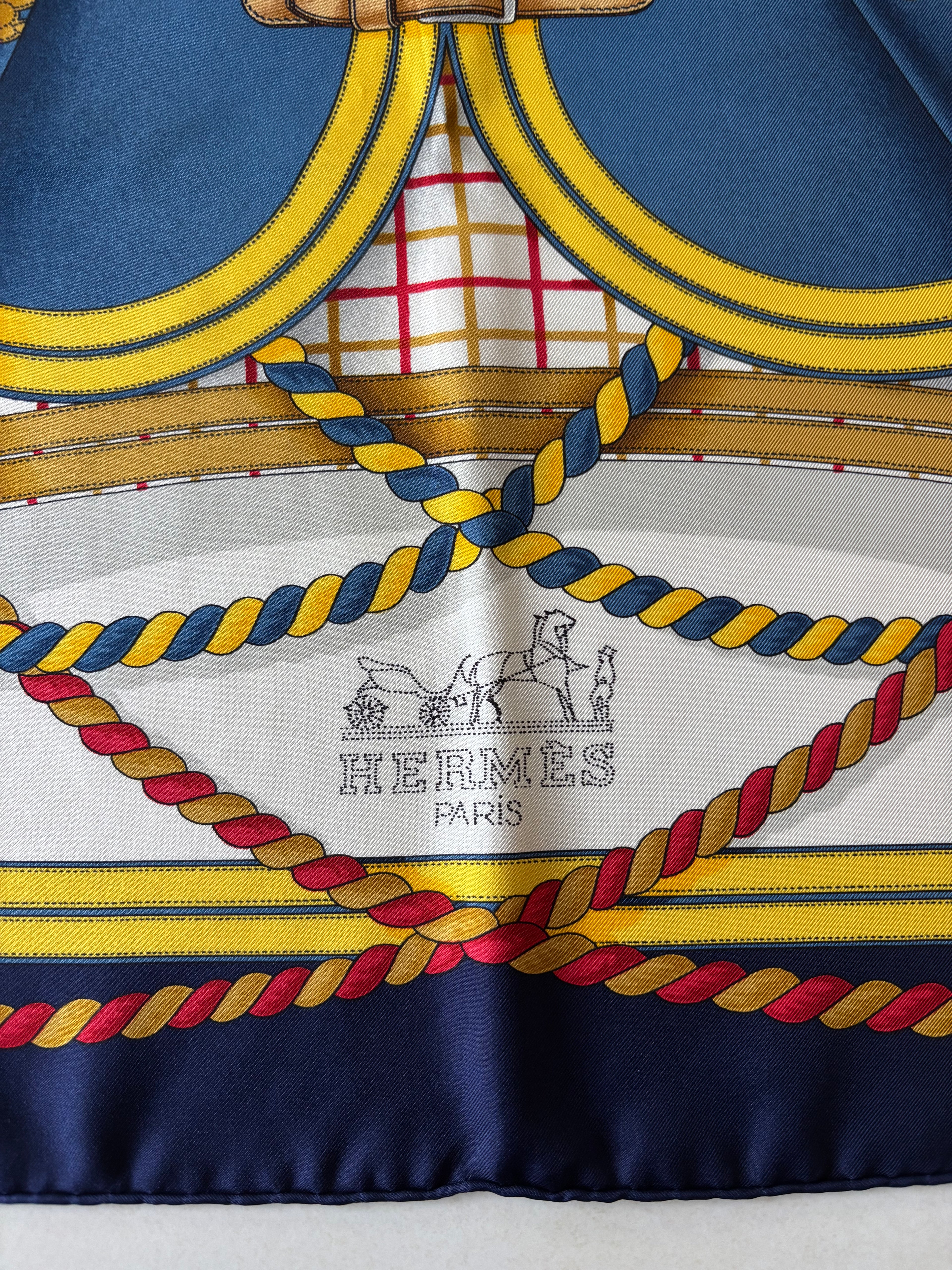 Hermes Vintage Silk Sjaal 90x90cm