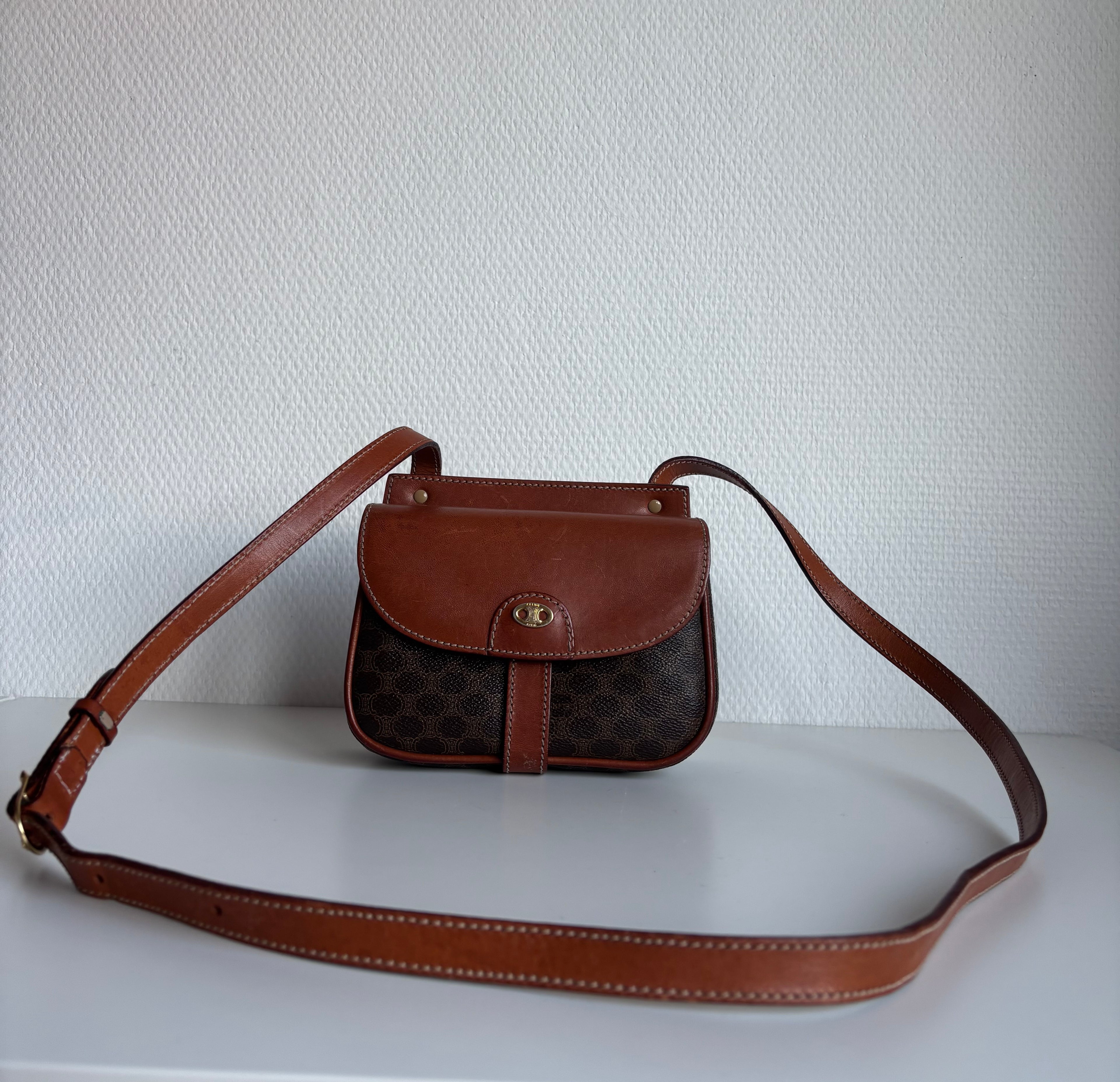 Celine Vintage 90s Brown Crossbody Bag