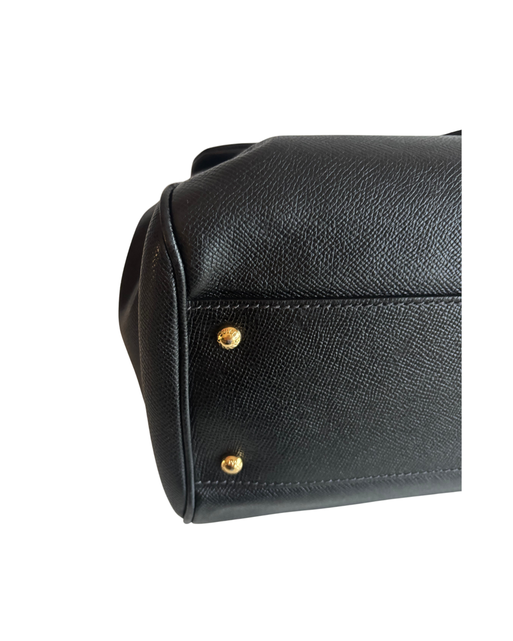 Dolce & Gabbana Vintage 90s Sicily Black Leather Handbag