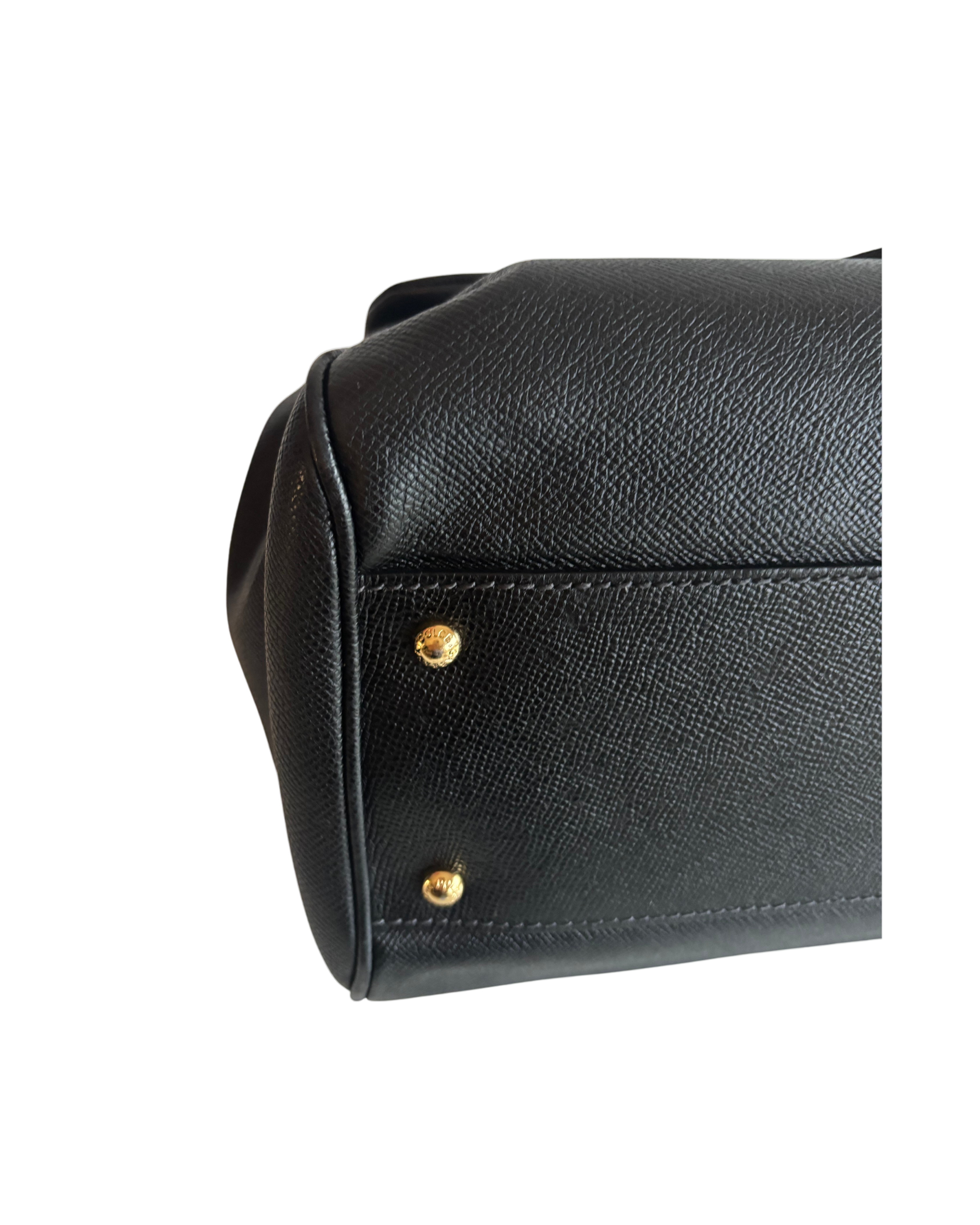 Dolce & Gabbana Vintage 90s Sicily Black Leather Handbag