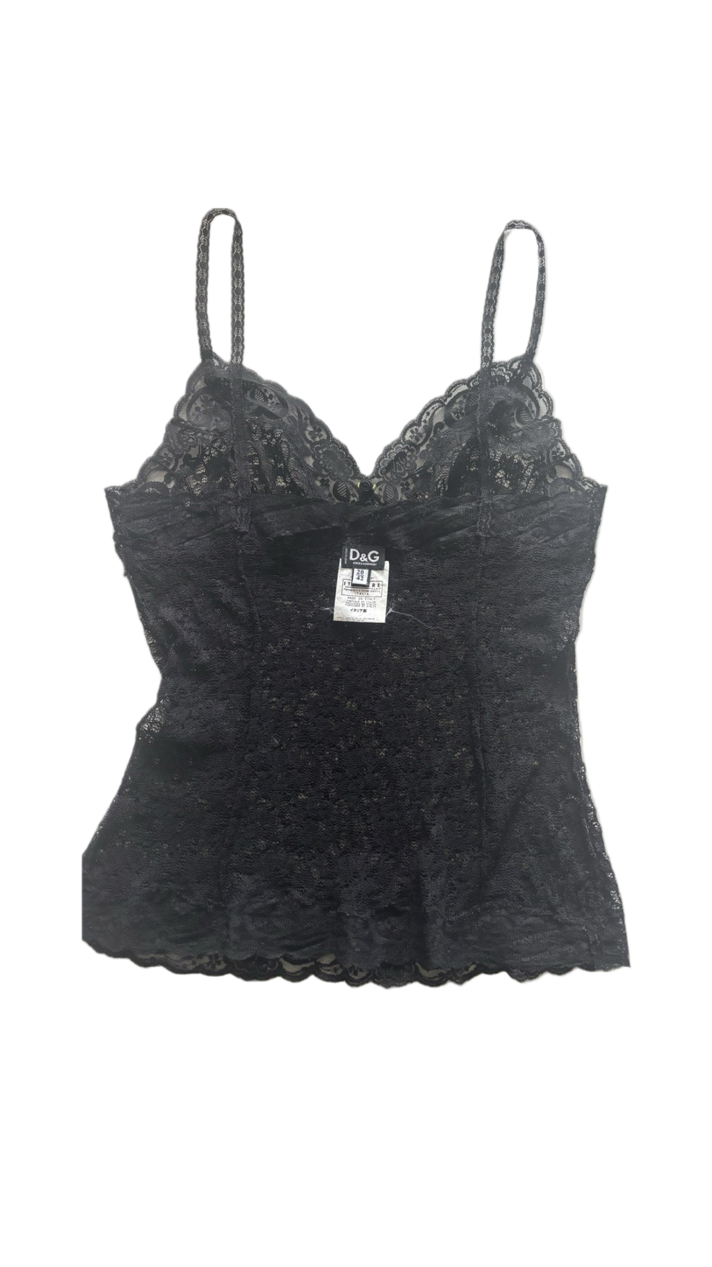 Dolce & Gabbana Vintage 90s Black Lace Top – Size IT 42 (EU M)