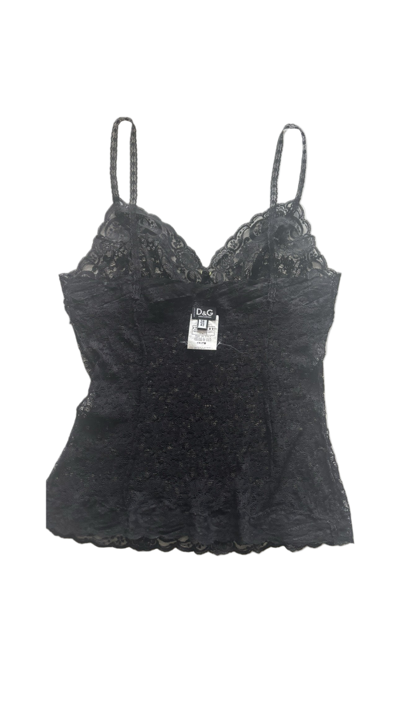 Dolce & Gabbana Vintage 90s Black Lace Top – Size IT 42 (EU M)