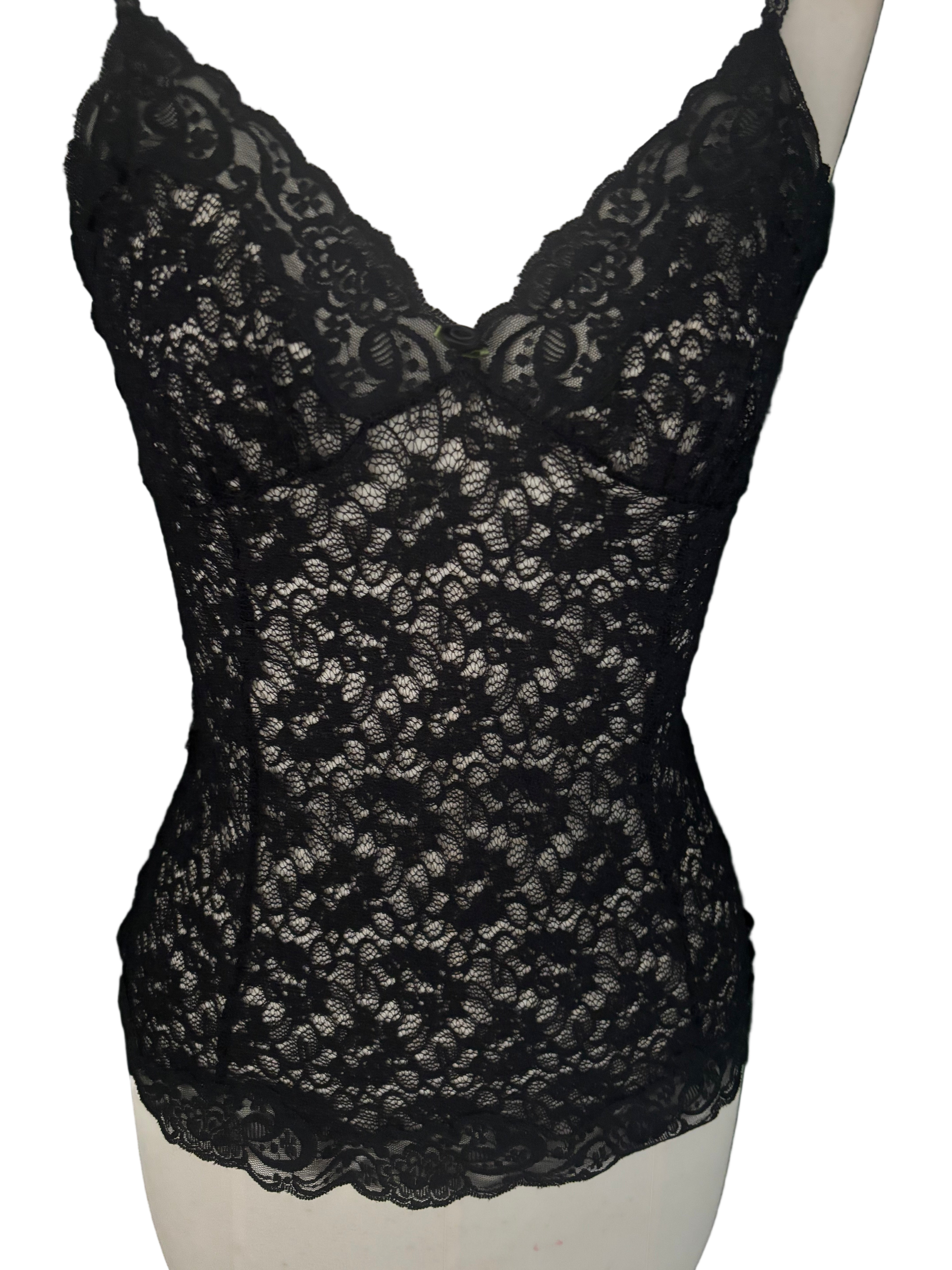 Dolce & Gabbana Vintage 90s Black Lace Top – Size IT 44 (EU M)