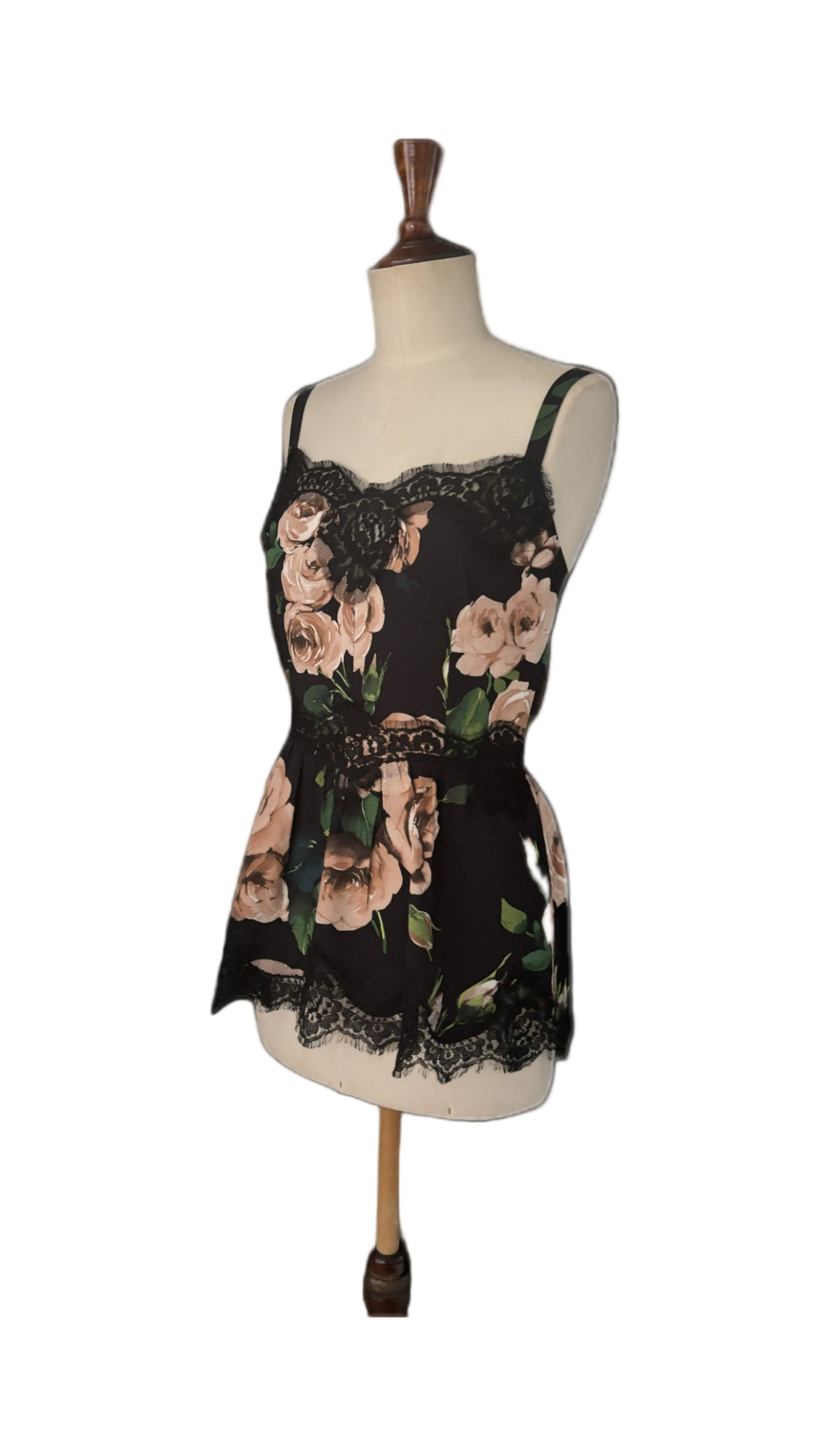 Dolce & Gabbana Black Floral Lace Top - Size S/M