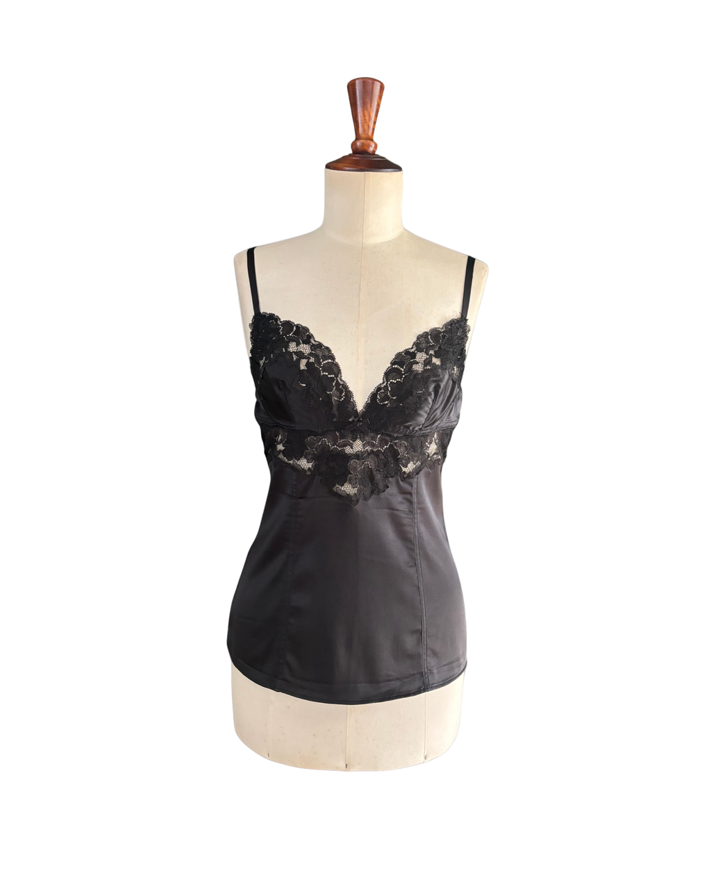 Dolce & Gabbana Black Silk Top with Lace Details – Size L (fits like M)