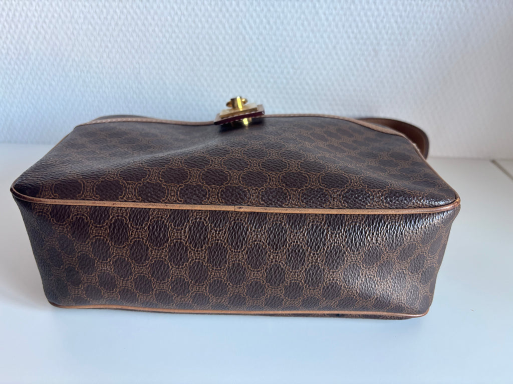 Celine Vintage Brown Canvas Crossbody bag