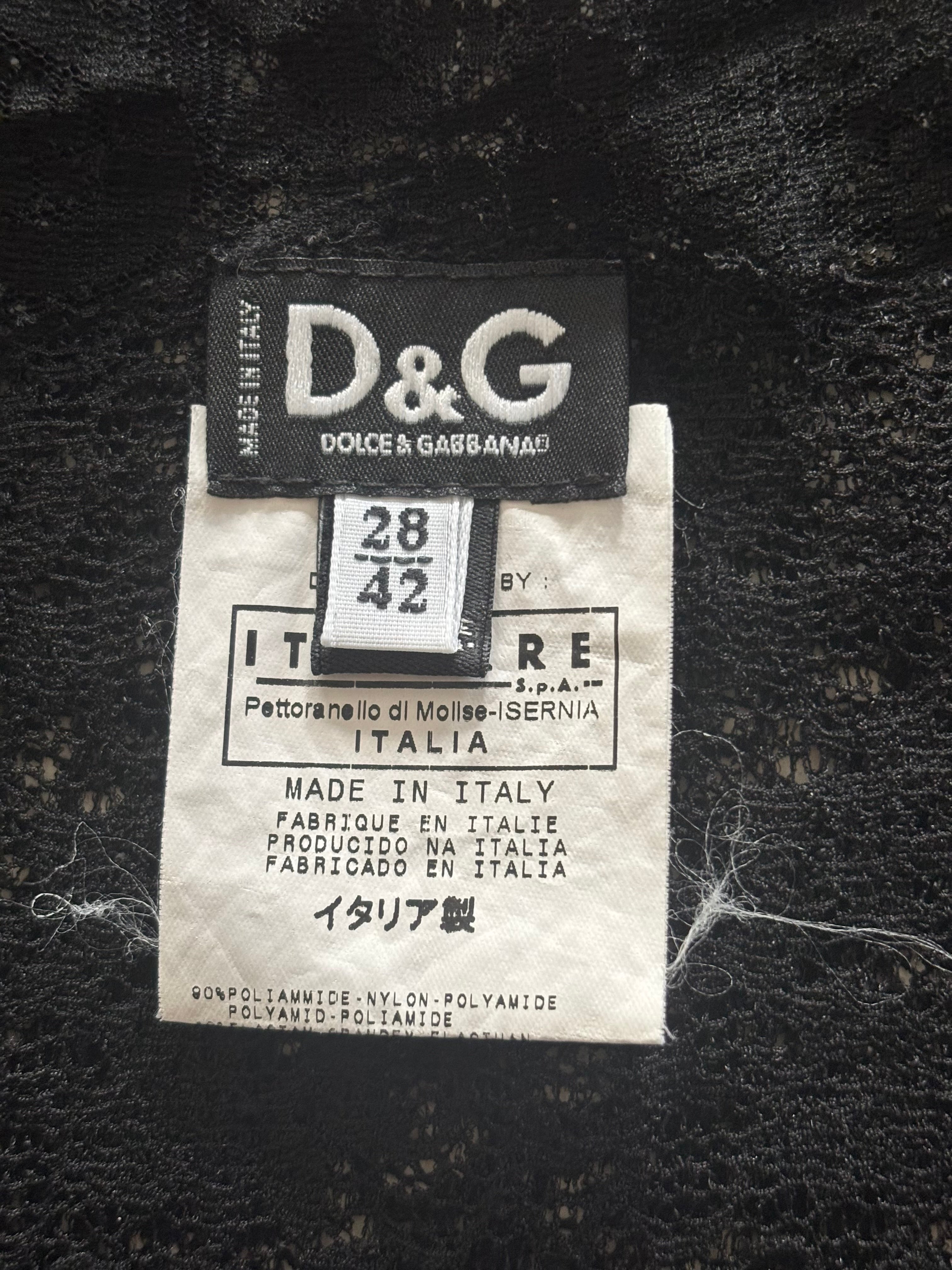 Dolce & Gabbana Vintage 90s Black Lace Top – Size IT 42 (EU M)