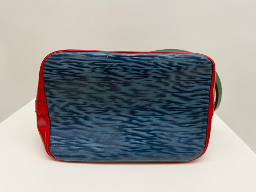Louis Vuitton Noé Epi Leather Shoulder Bag Blue Multicolor