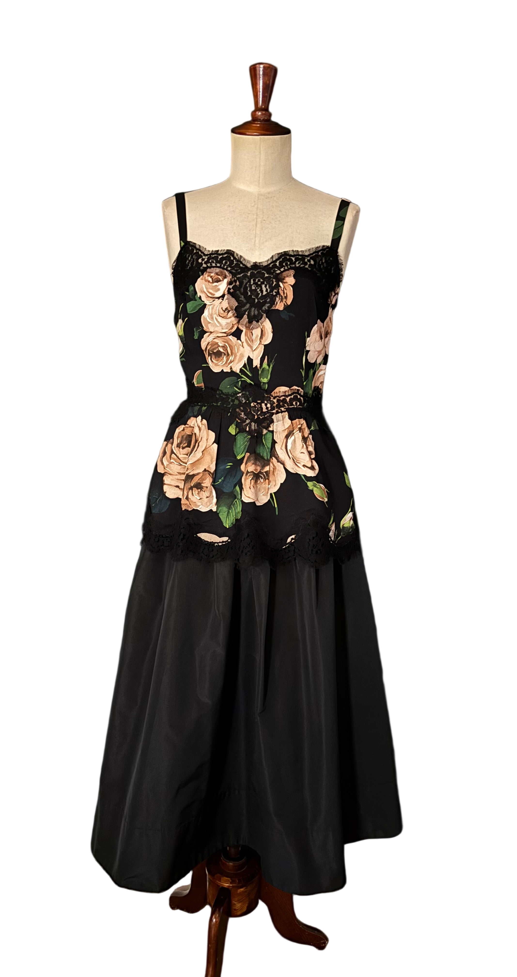 Dolce & Gabbana Black Floral Lace Top - Size S/M