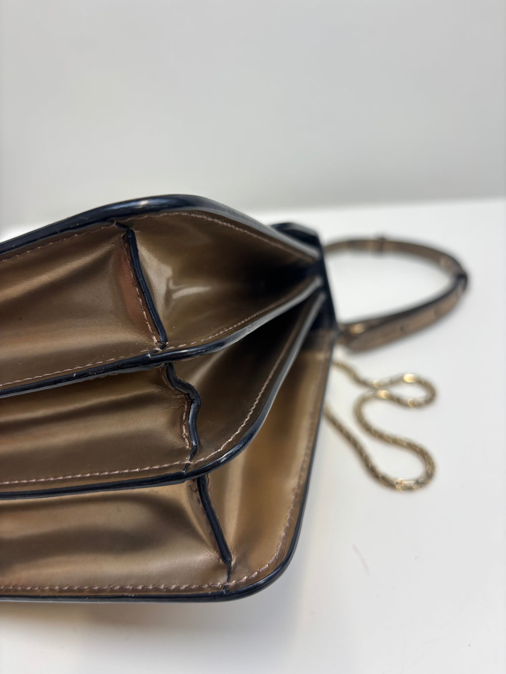 Bvlgari Serpenti Handbag Gold Leather