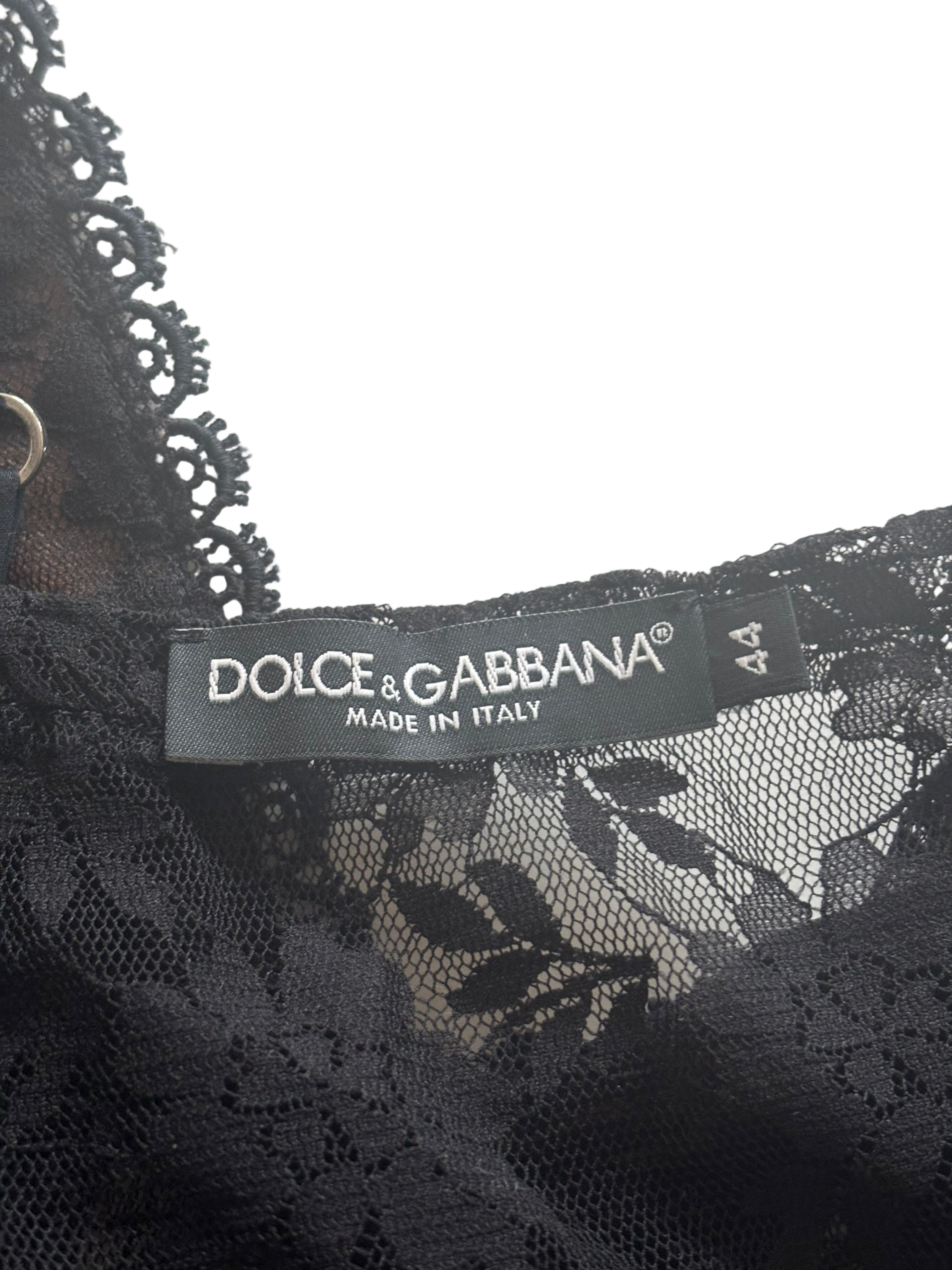 Dolce & Gabbana Black Lace Top – Size IT 44 / EU 38–40