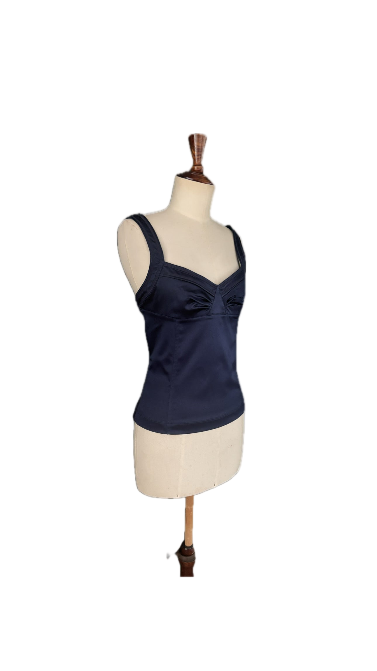 John Galliano Midnight Blue Satin Corset – Size IT 44 (Fits Medium)