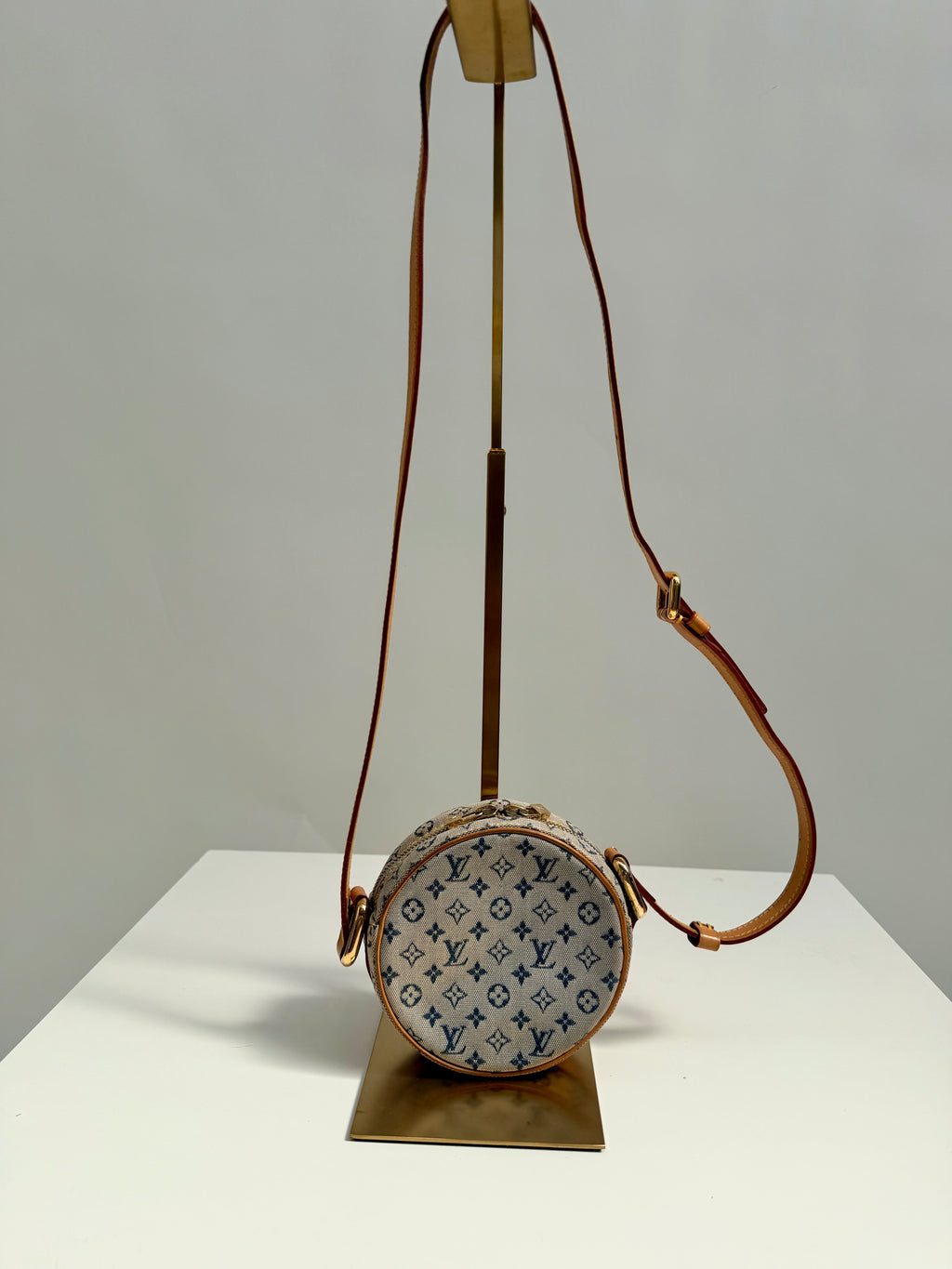 Louis Vuitton Jeanne PM Blue Mini Lin Round Crossbody Bag