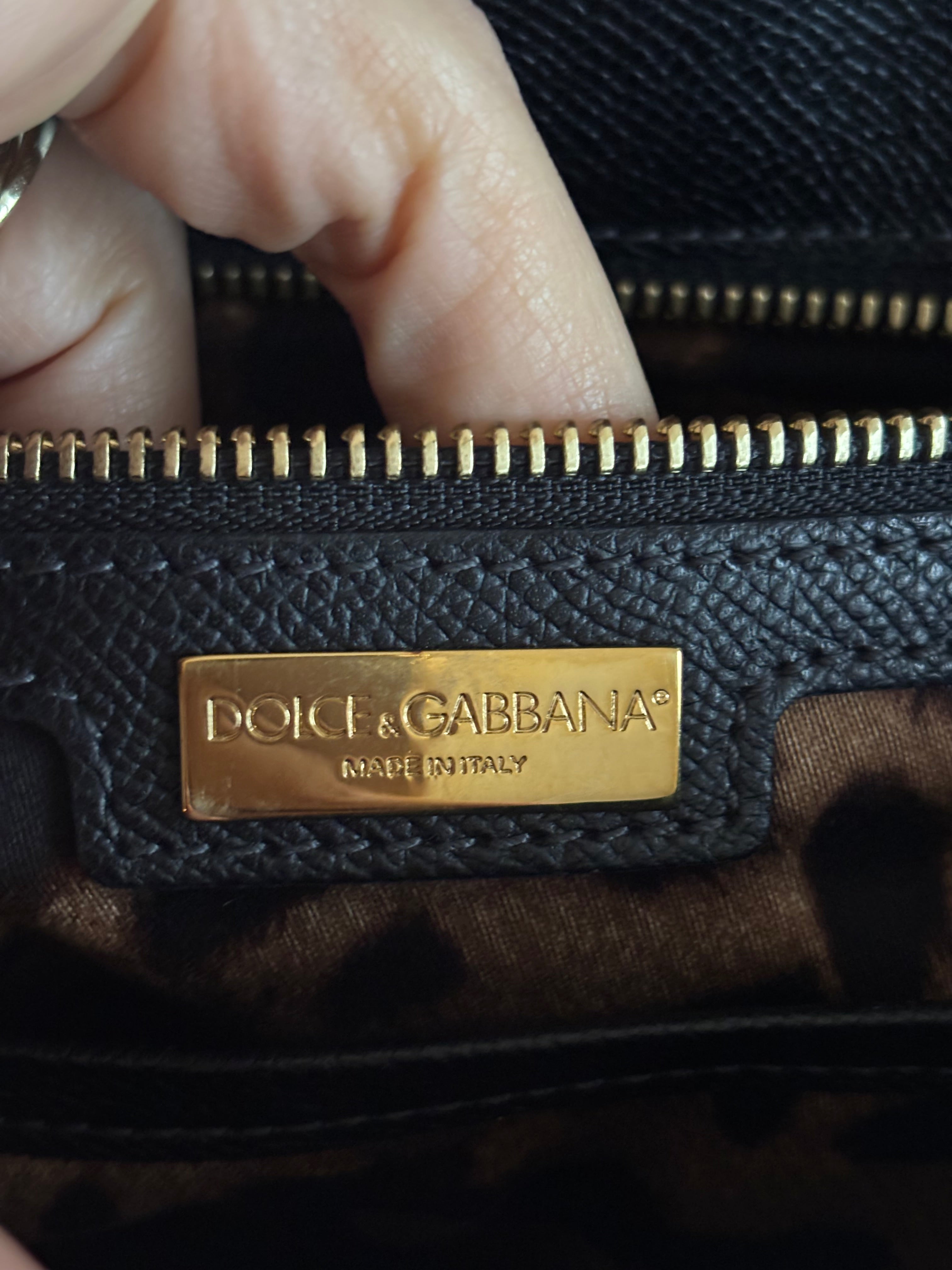 Dolce & Gabbana Vintage 90s Sicily Black Leather Handbag