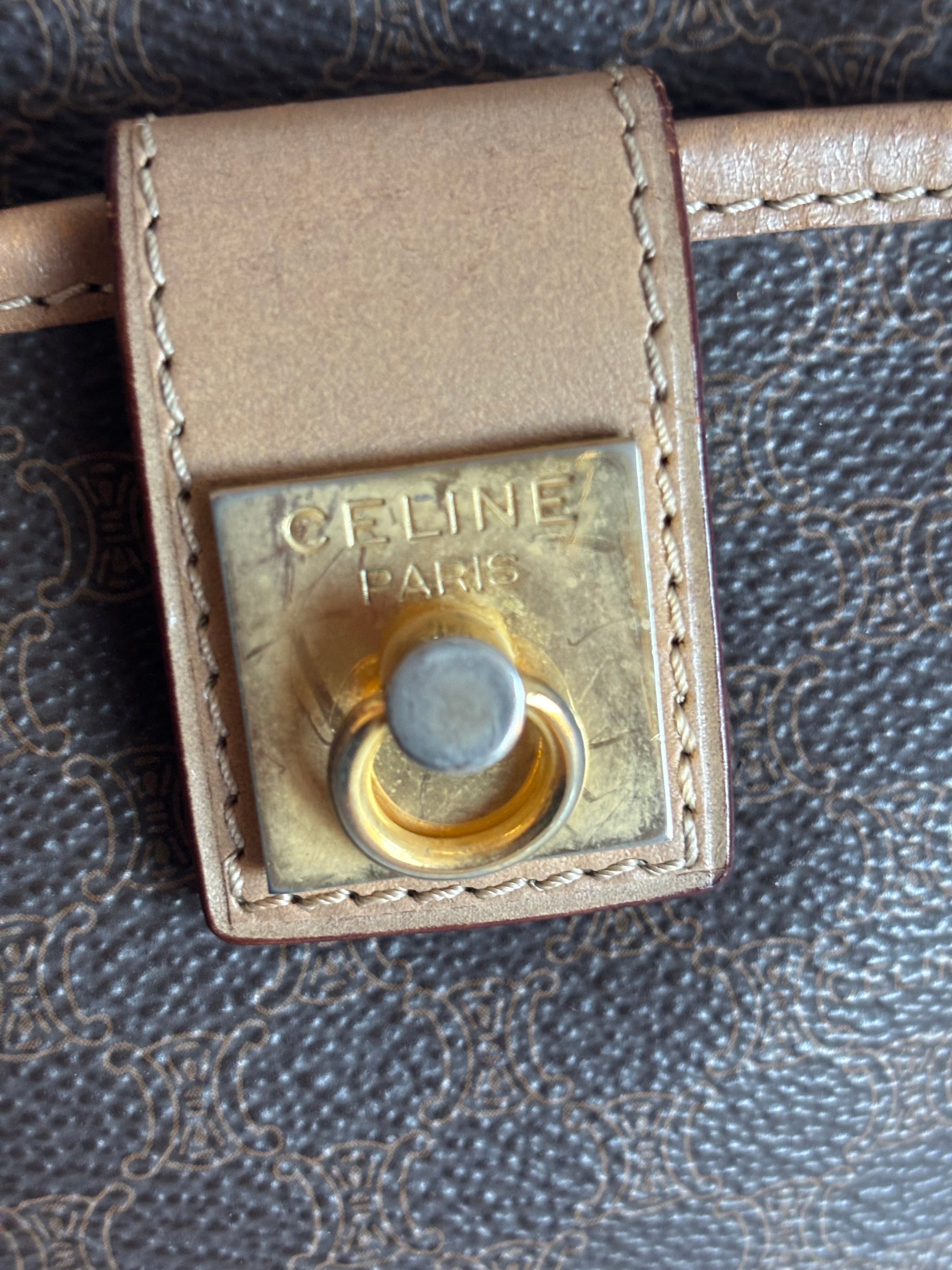 Celine Vintage Brown Canvas Crossbody bag