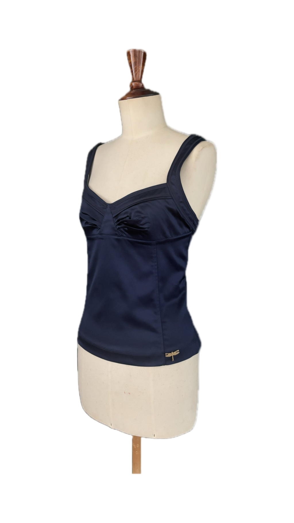 John Galliano Midnight Blue Satin Corset – Size IT 44 (Fits Medium)