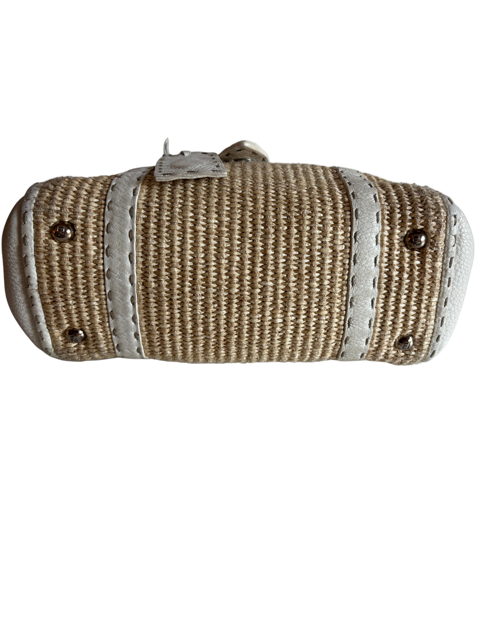 Fendi Selleria Raffia Vintage Beige   Handbag