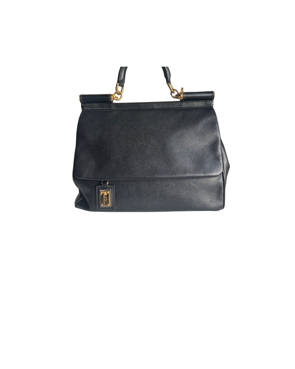 Dolce & Gabbana Vintage 90s Sicily Black Leather Handbag