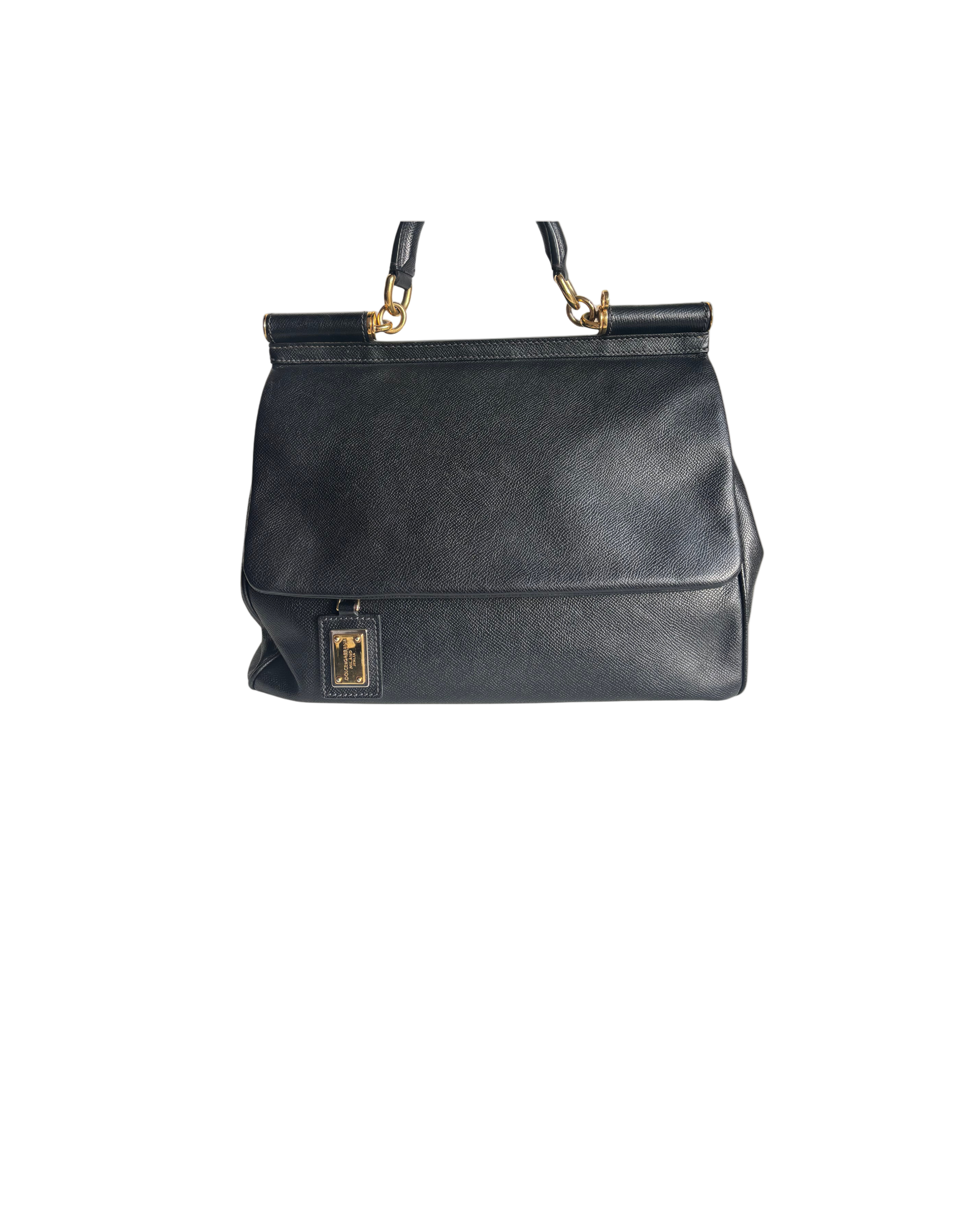 Dolce & Gabbana Vintage 90s Sicily Black Leather Handbag