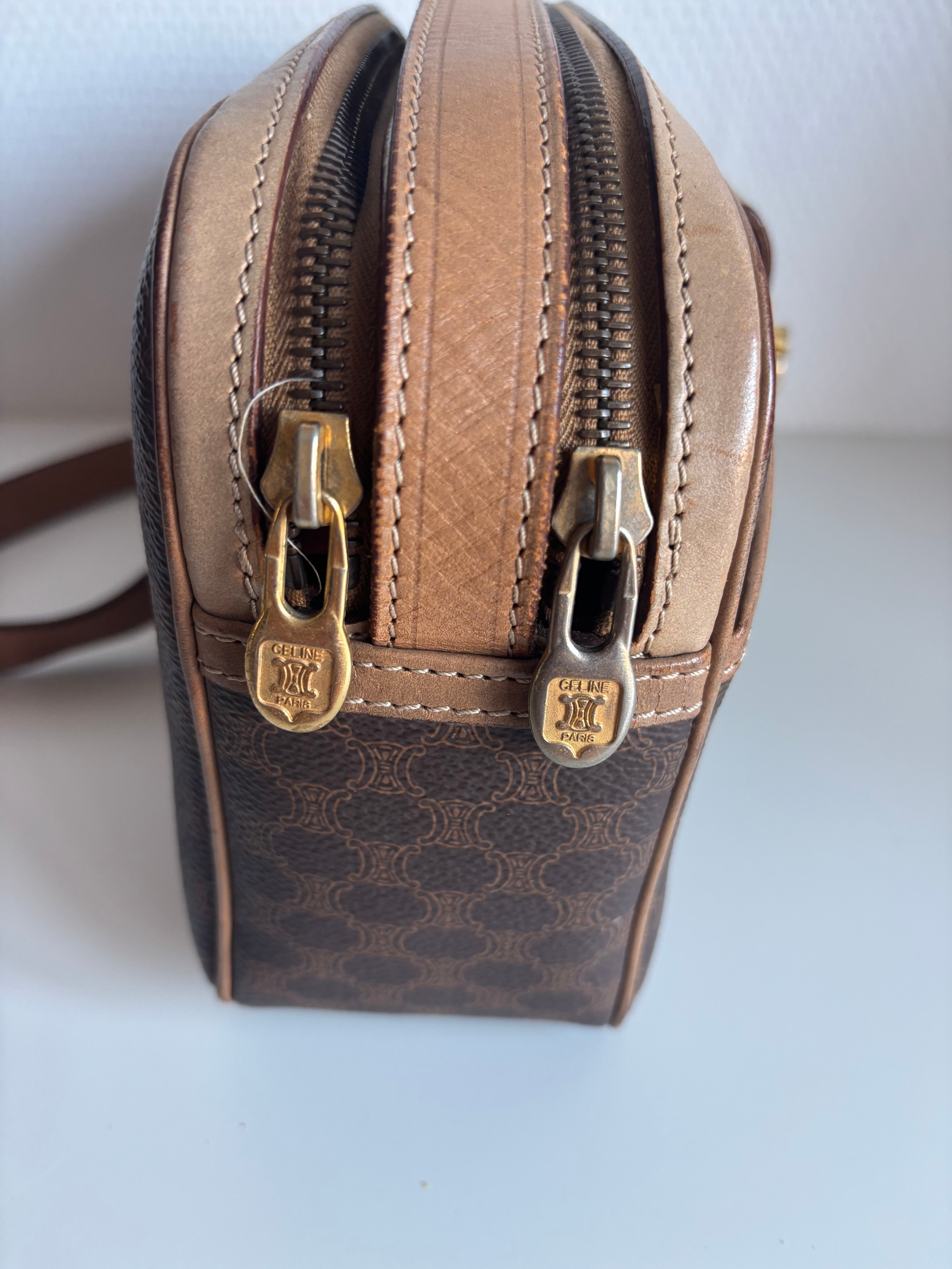 Celine Vintage Brown Canvas Crossbody bag
