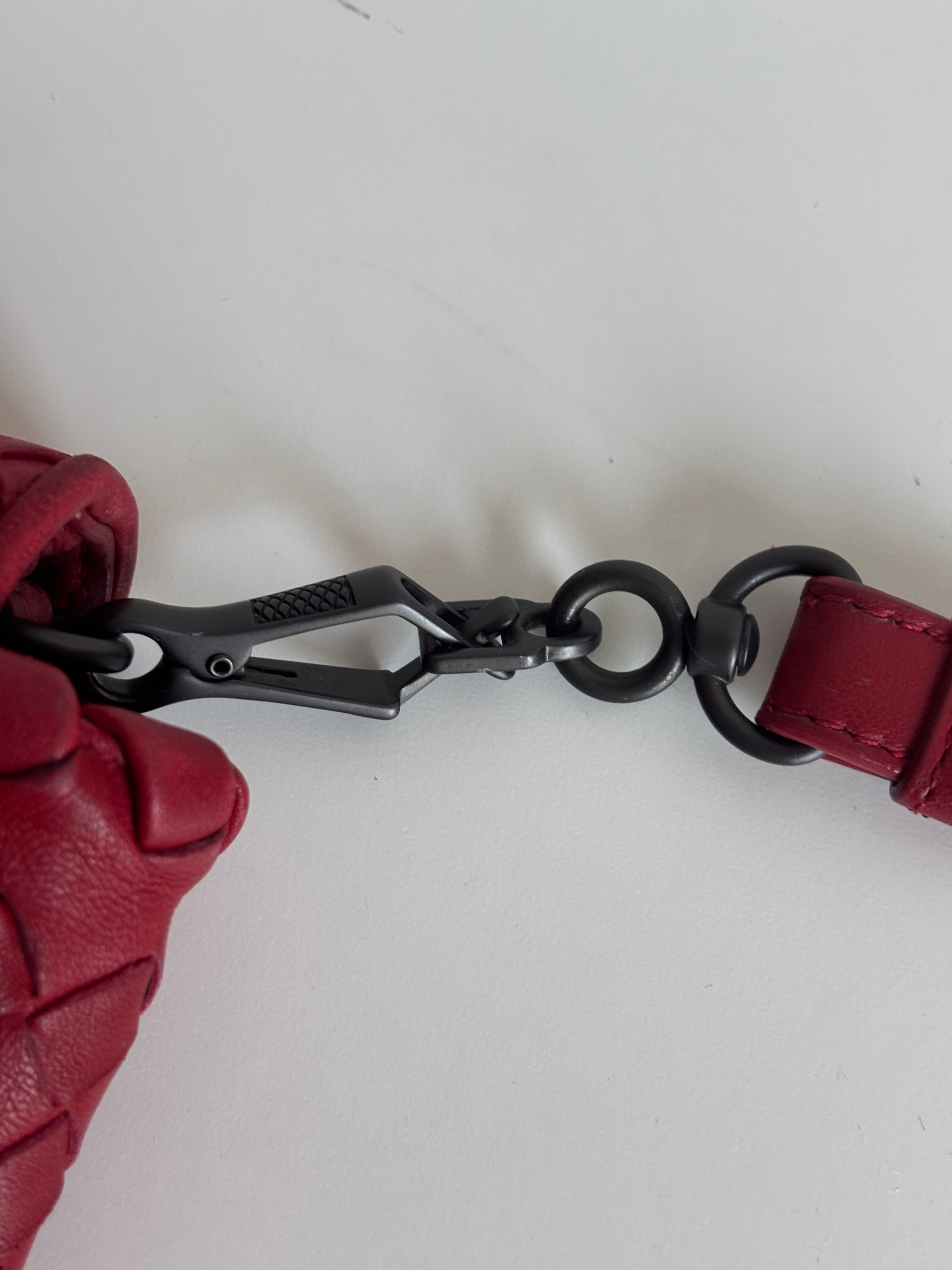 Bottega Veneta red leather shoulderbag