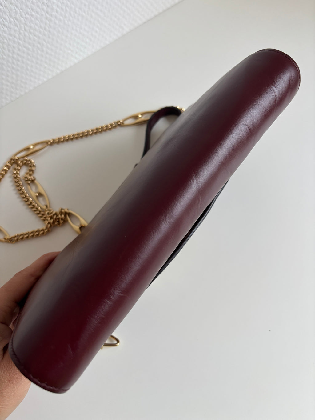 Gucci Vintage 90s Bordeaux Leather Shoulder Bag