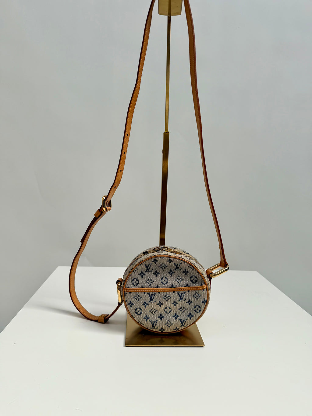 Louis Vuitton Jeanne PM Blue Mini Lin Round Crossbody Bag