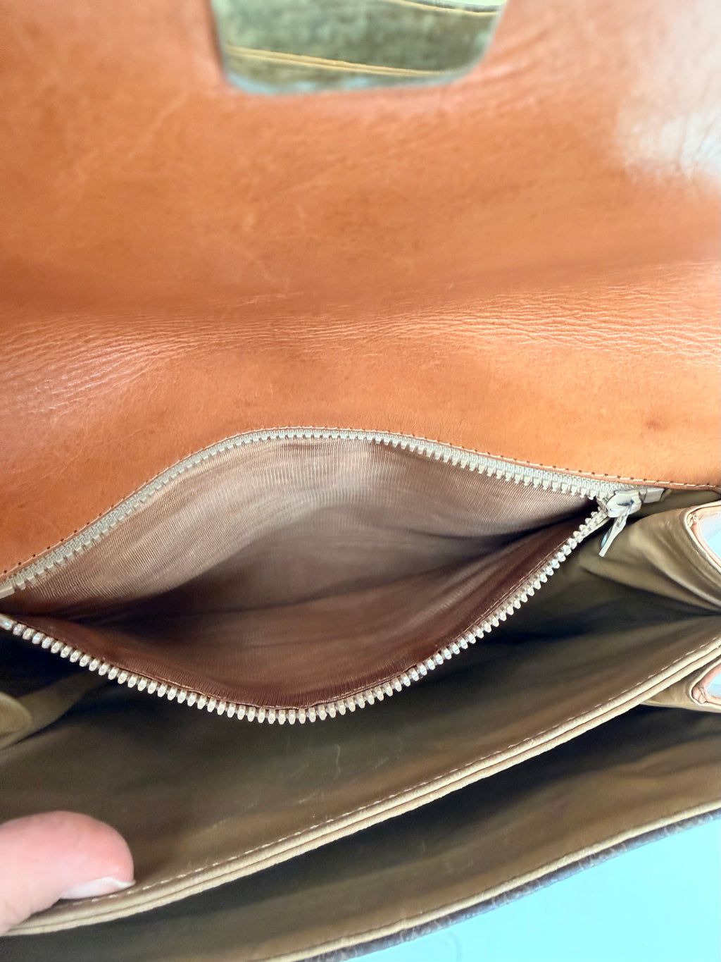Celine Macadam Vintage Brown Canvas Leather Crossbody Bag
