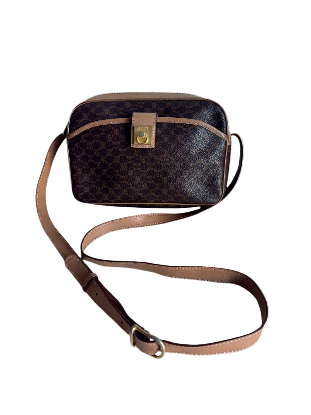 Celine Vintage Brown Canvas Crossbody bag