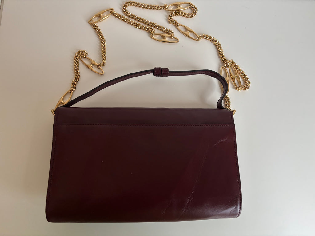 Gucci Vintage 90s Bordeaux Leather Shoulder Bag