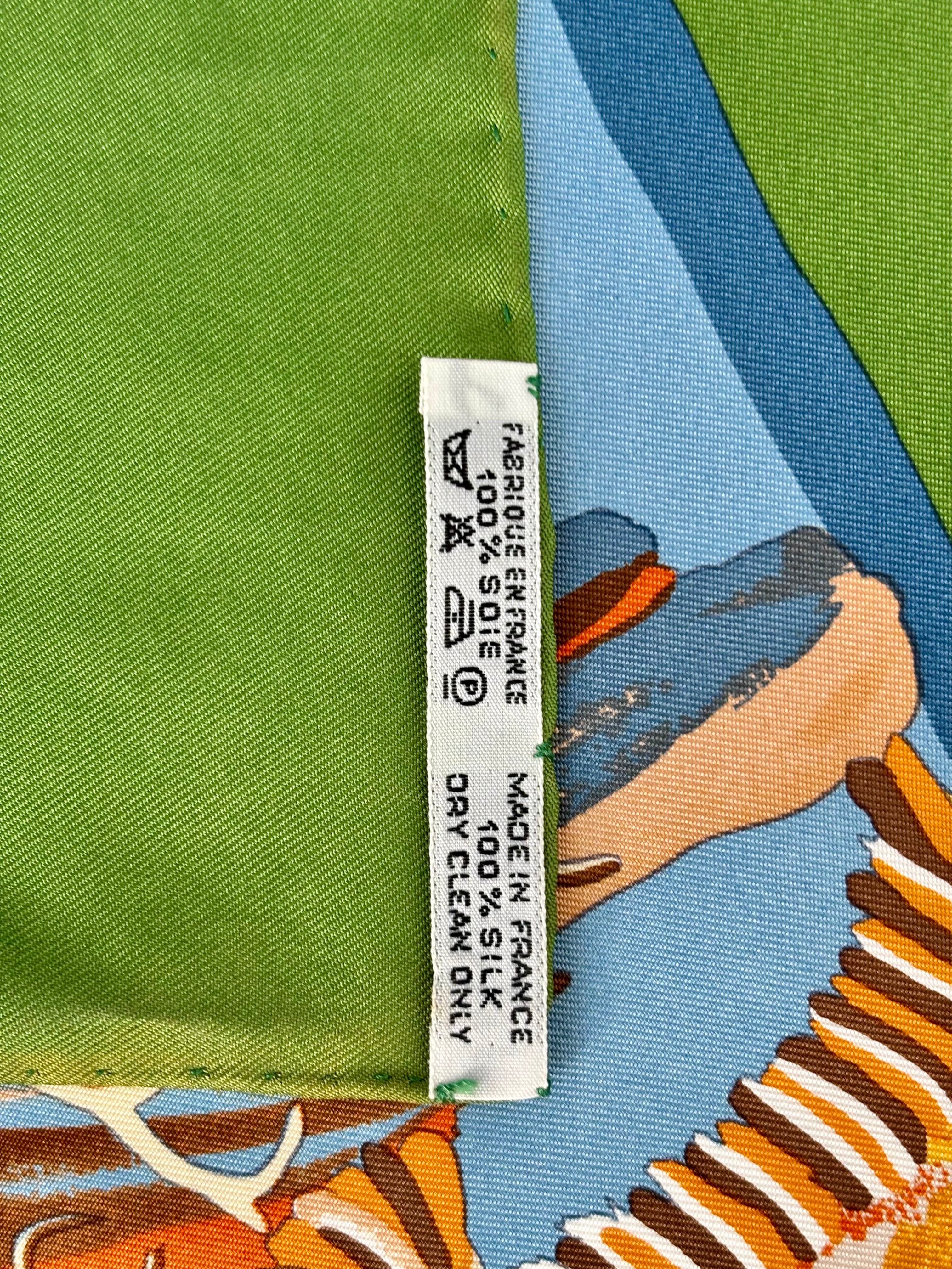 Hermès Vintage Silk Scarf 90×90 Wildlife Lion Design, Made in France