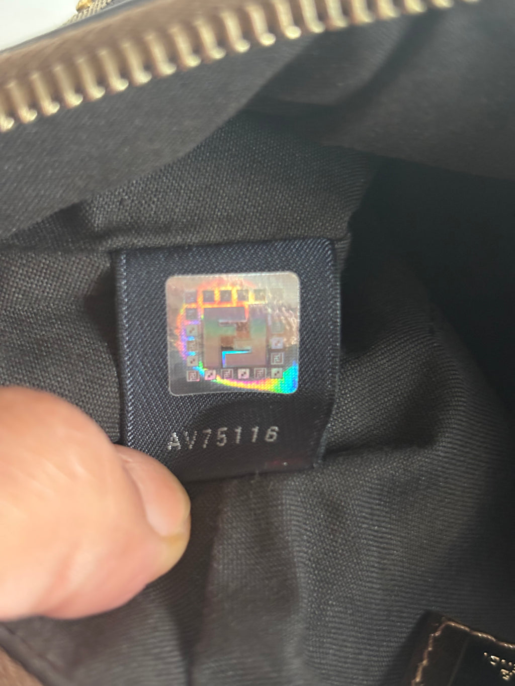 Fendi Bronze Brown Studded Chain Handbag- Golden Details