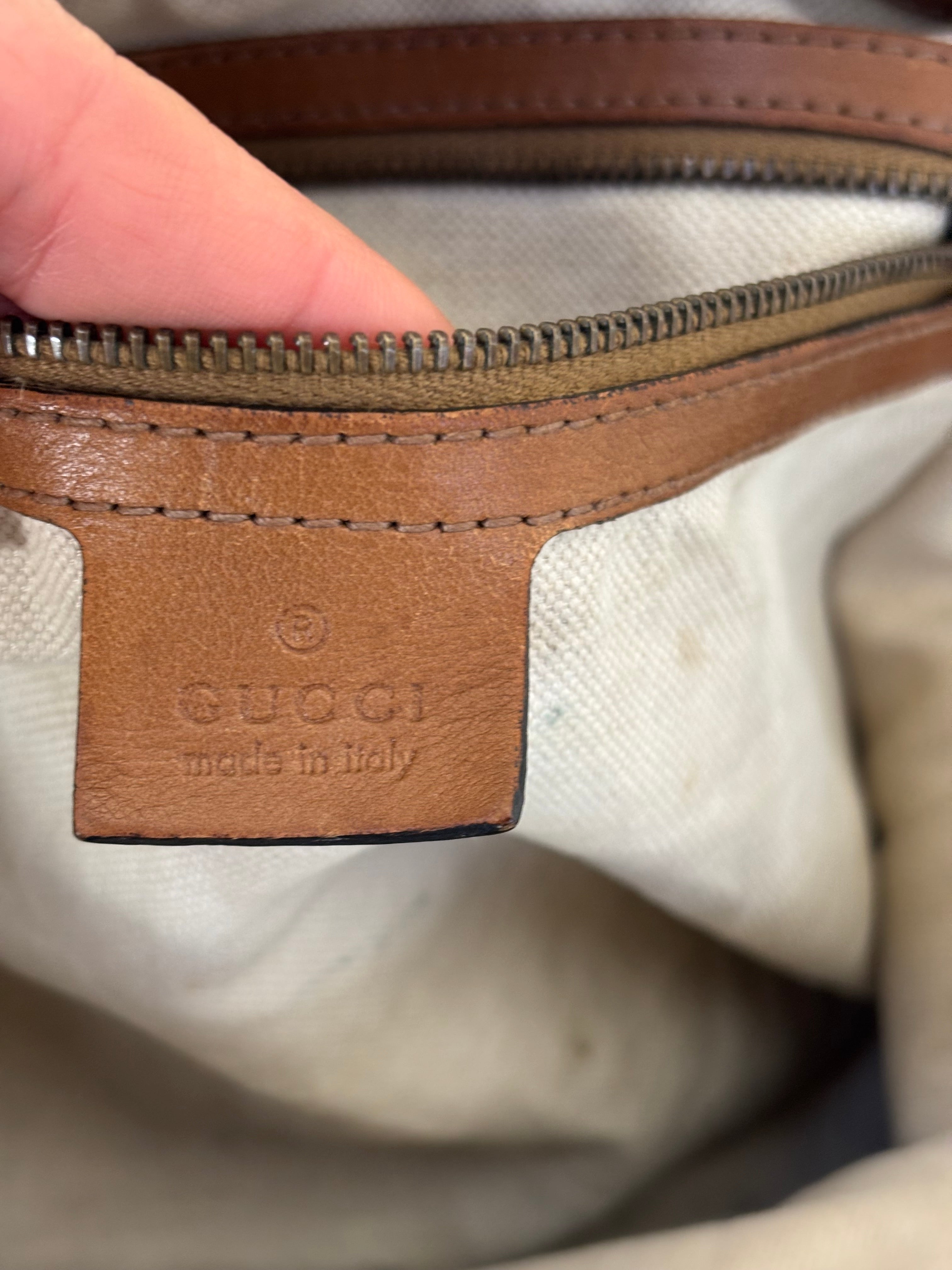 Gucci Sherry Line Handbag Brown Canvas