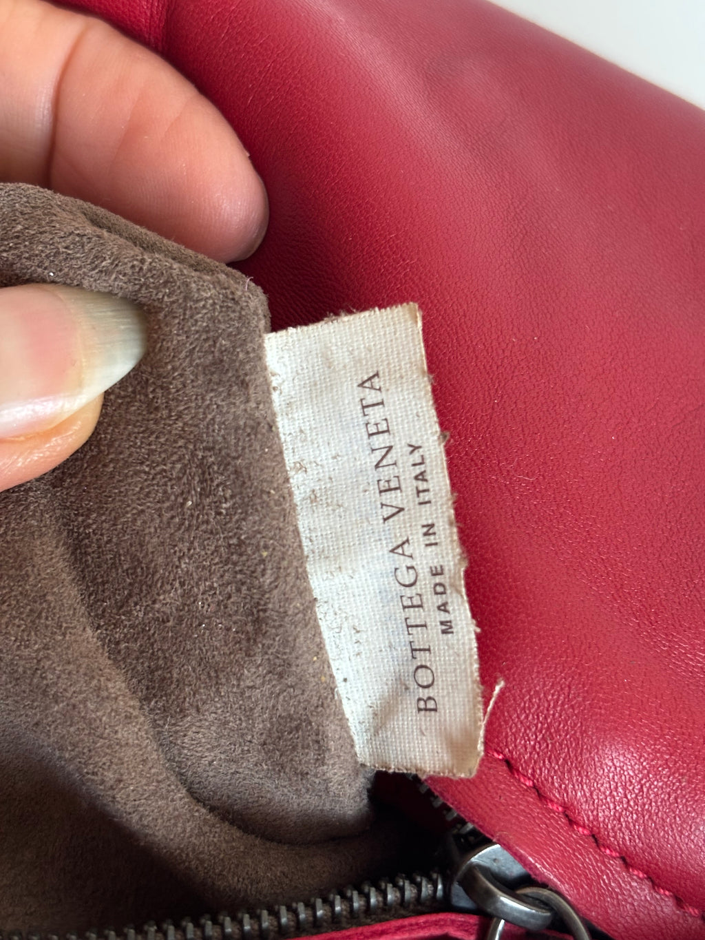 Bottega Veneta red leather shoulderbag