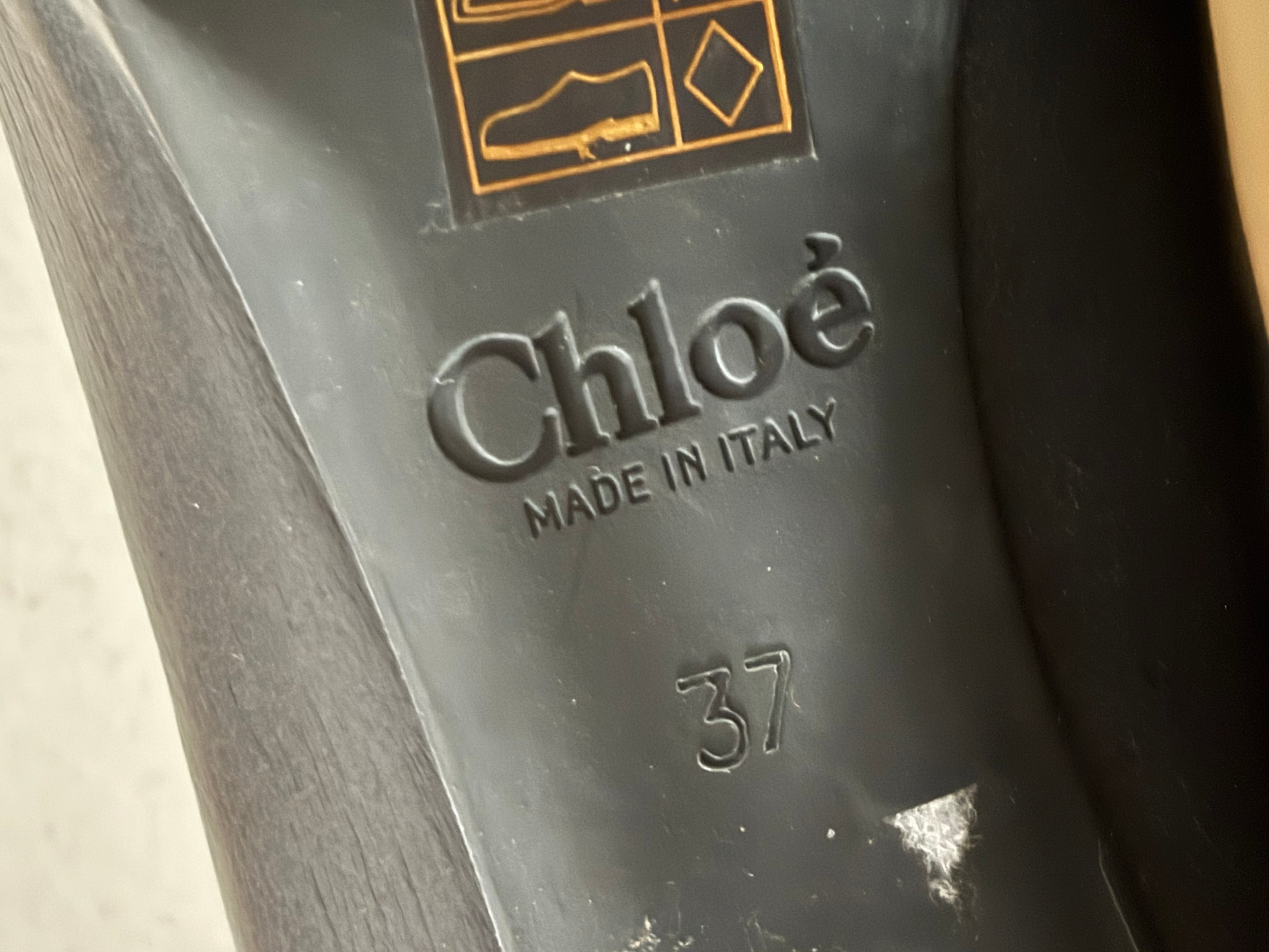 Chloé Anthracite Leather Ankle Boots – Size 37