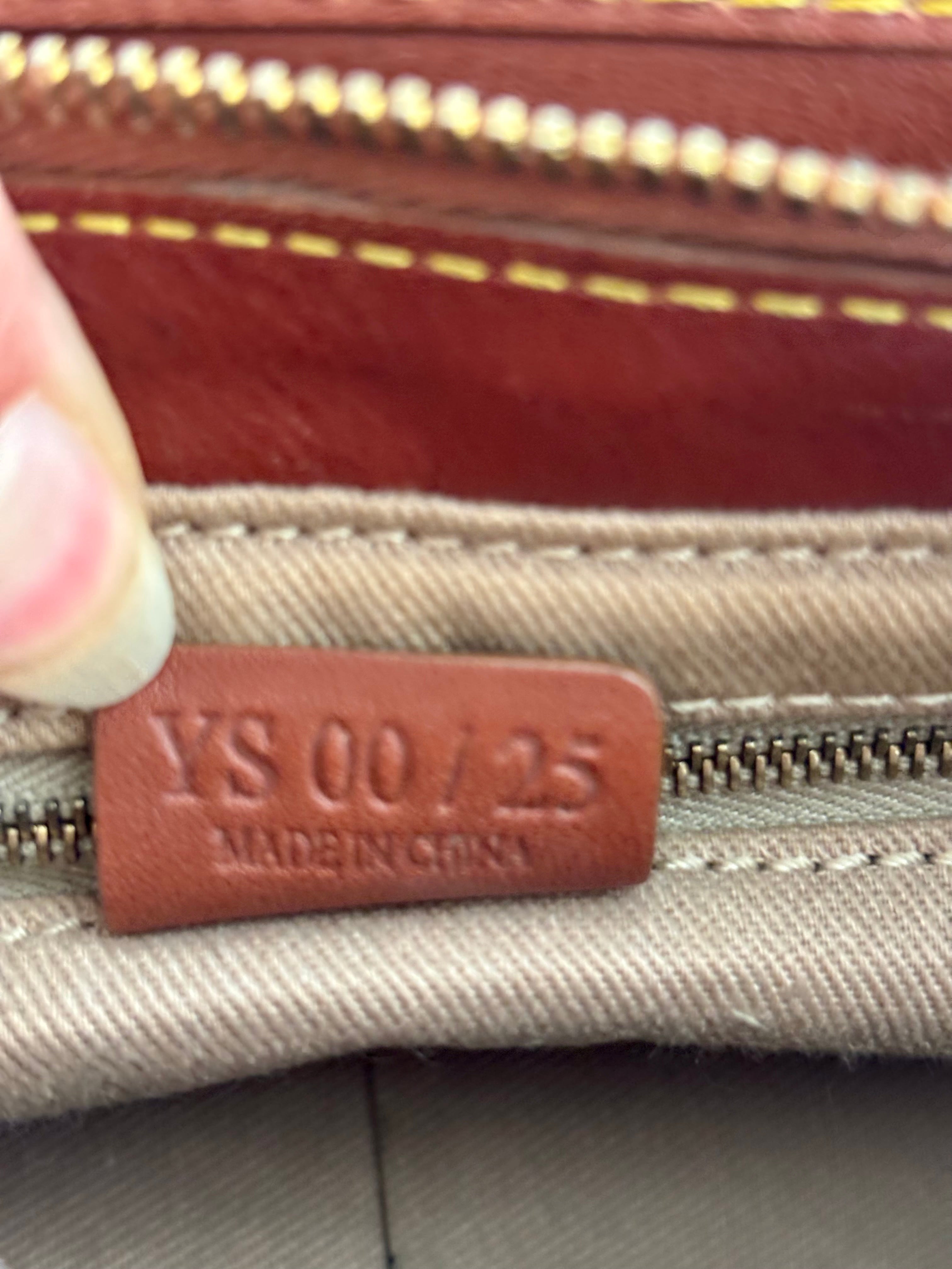 Celine Vintage 90s Brown Leather / Canvas Handbag