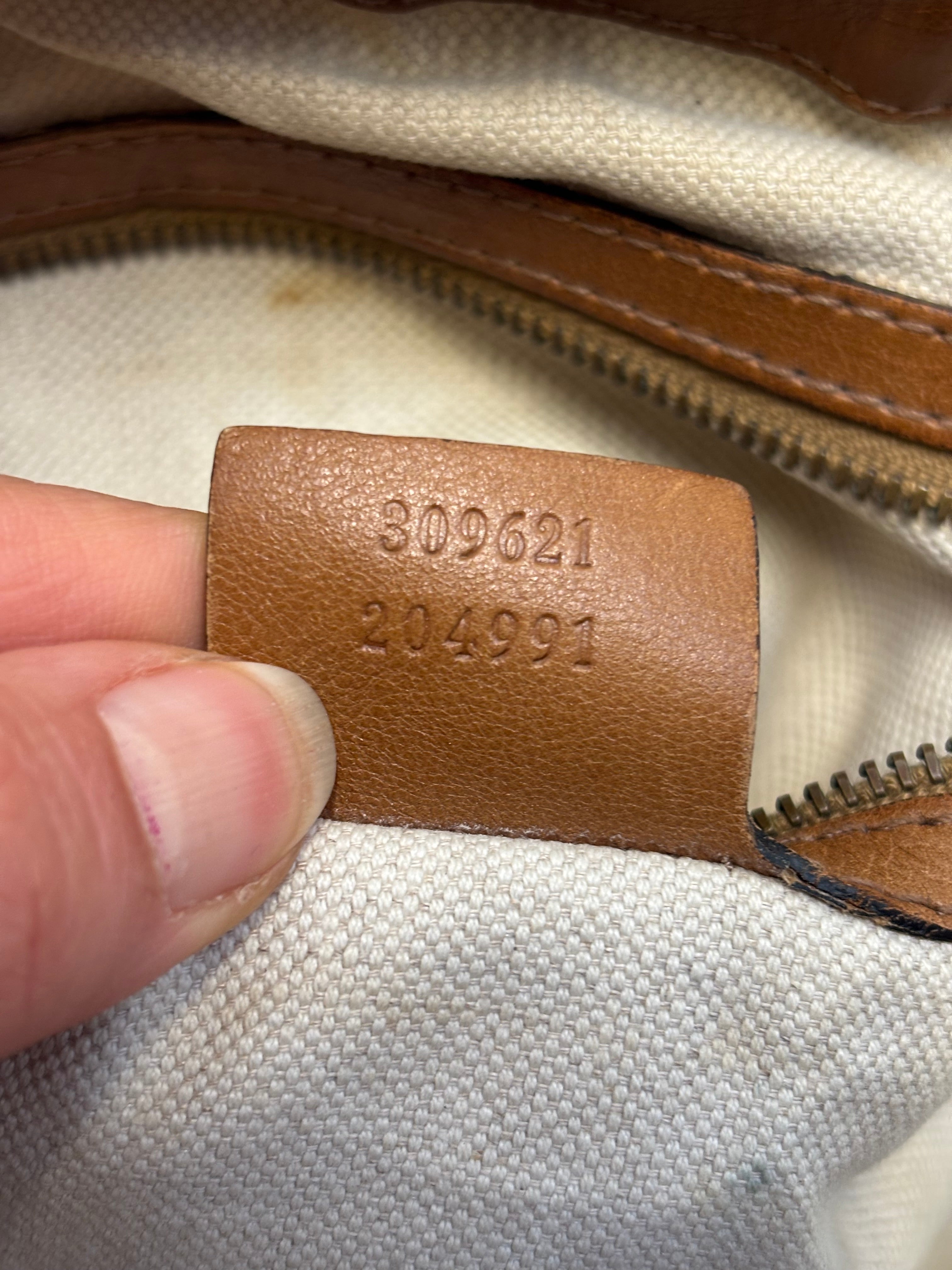 Gucci Sherry Line Handbag Brown Canvas