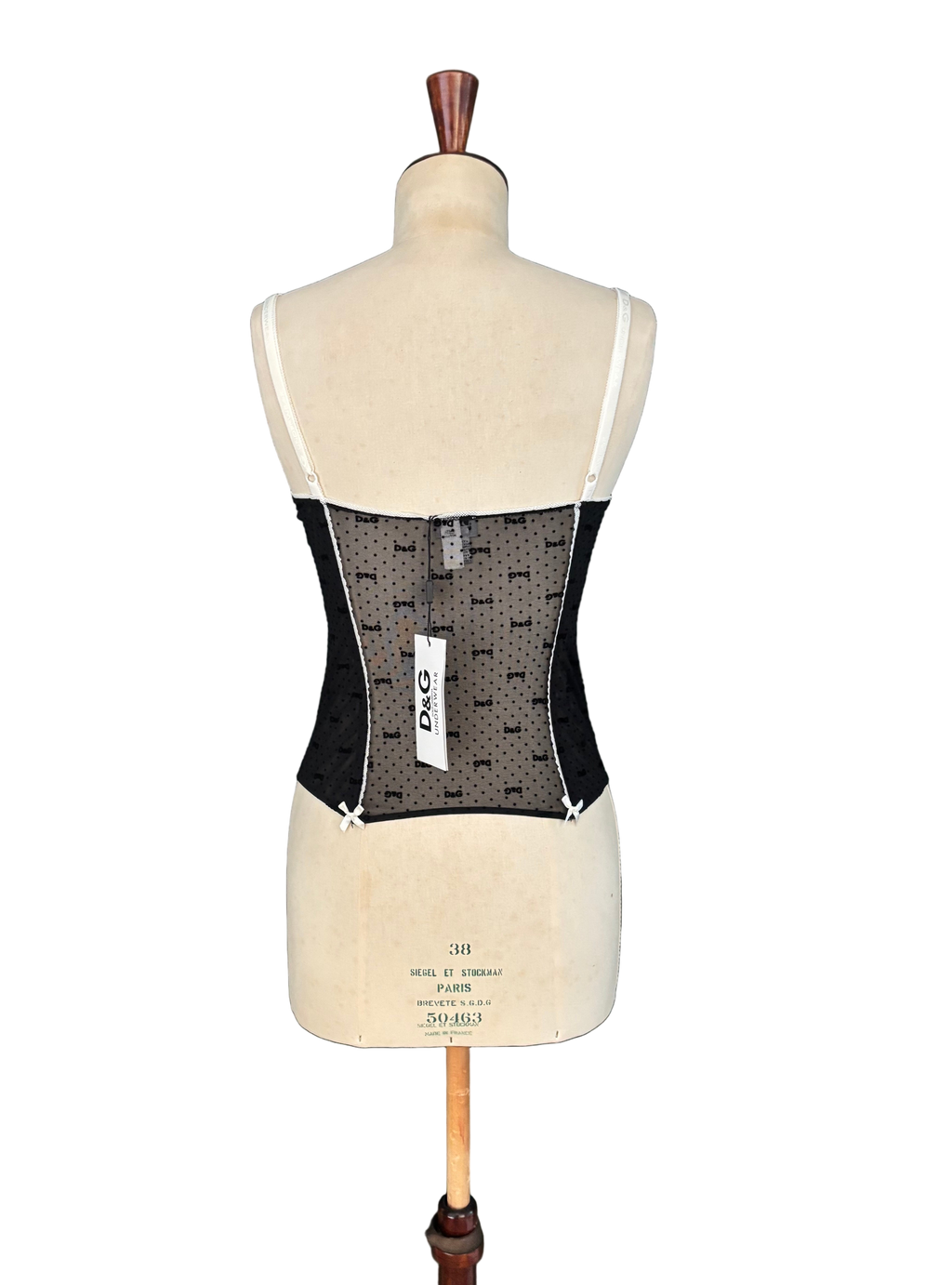 Dolce & Gabbana Black & White Stretch Corset Top – Size FR 42 / EU L