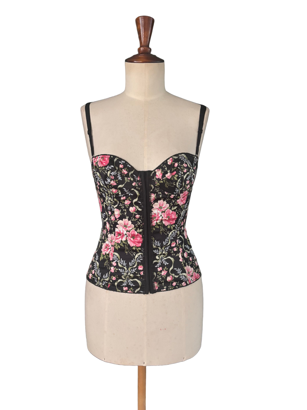 Dolce & Gabbana Vintage 90s Black Floral Corset - Size M