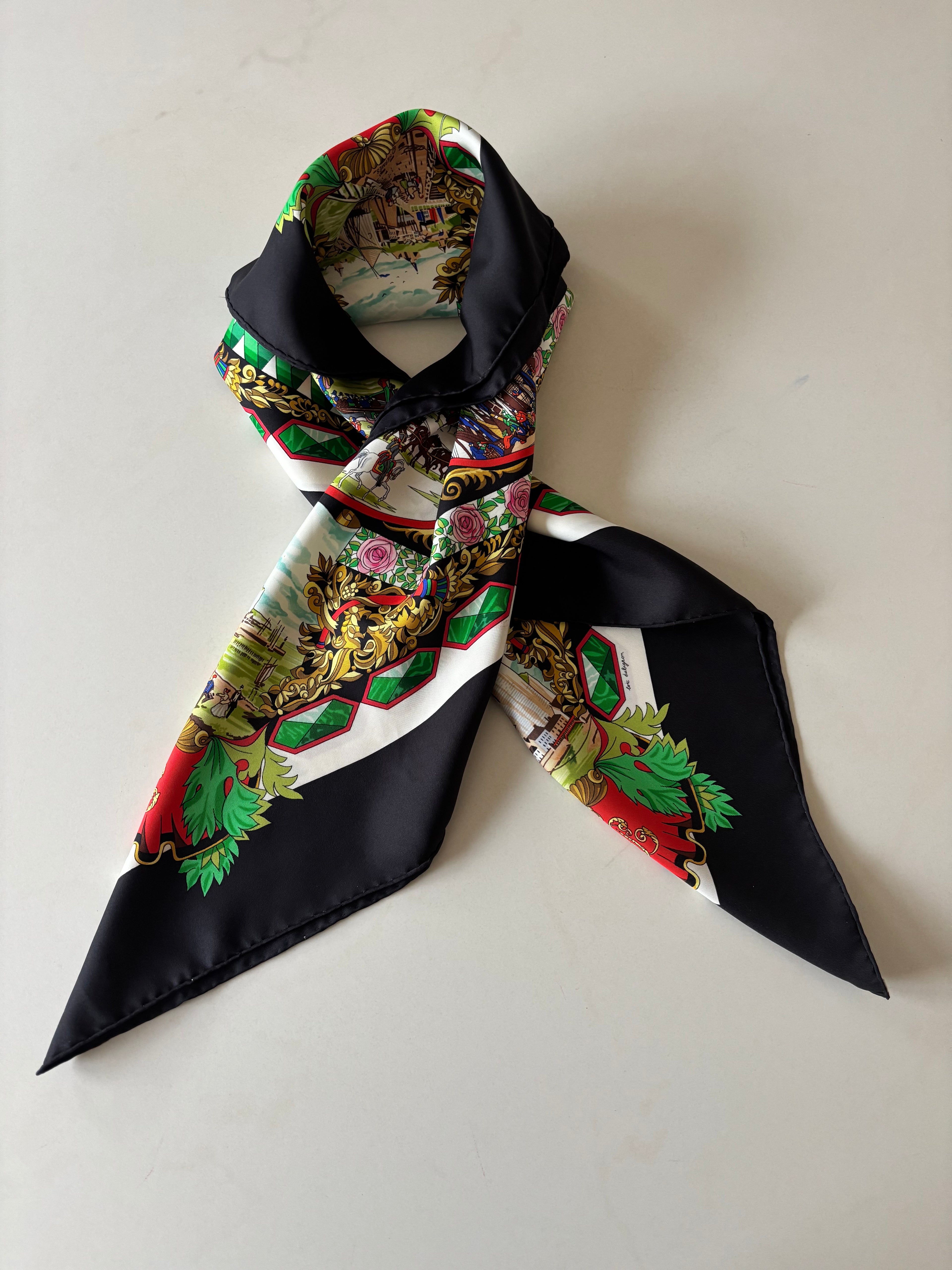 Hermes Vintage Silk Sjaal 90x90cm