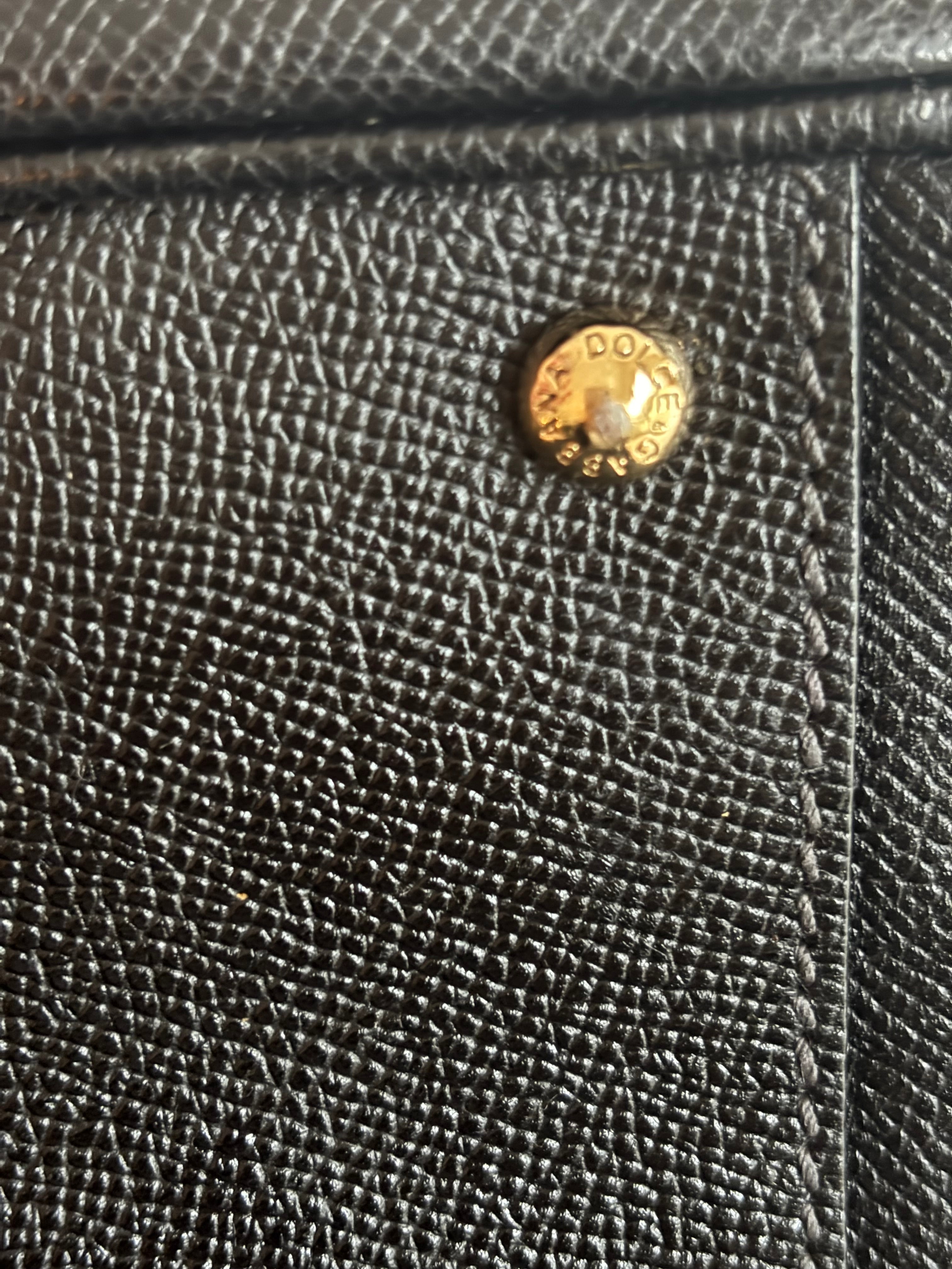 Dolce & Gabbana Vintage 90s Sicily Black Leather Handbag