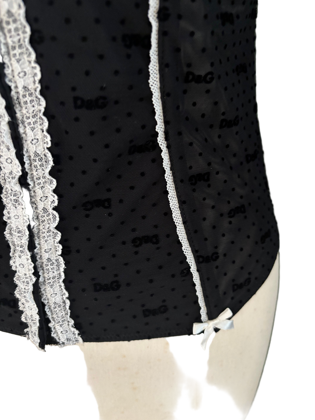 Dolce & Gabbana Black & White Stretch Corset Top – Size FR 42 / EU L
