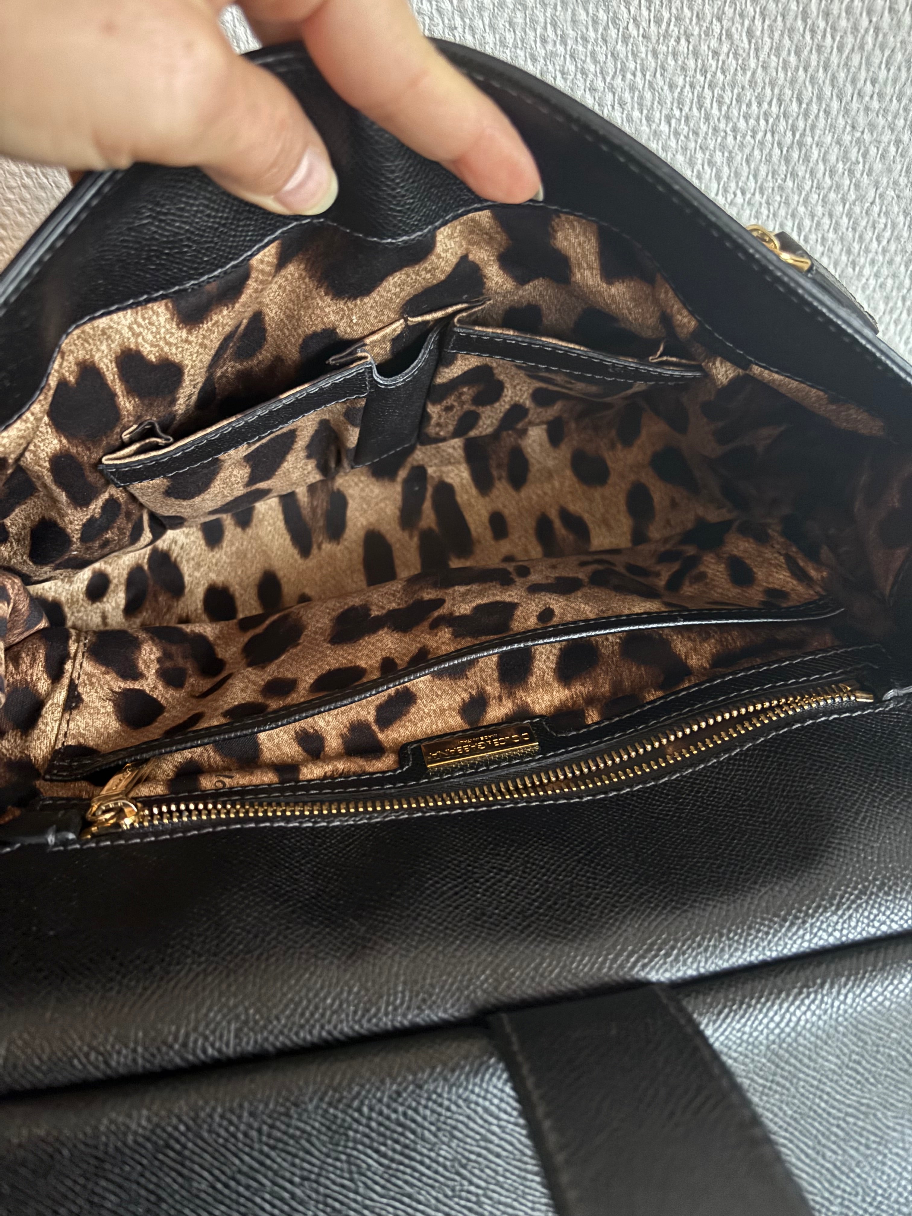 Dolce & Gabbana Vintage 90s Sicily Black Leather Handbag