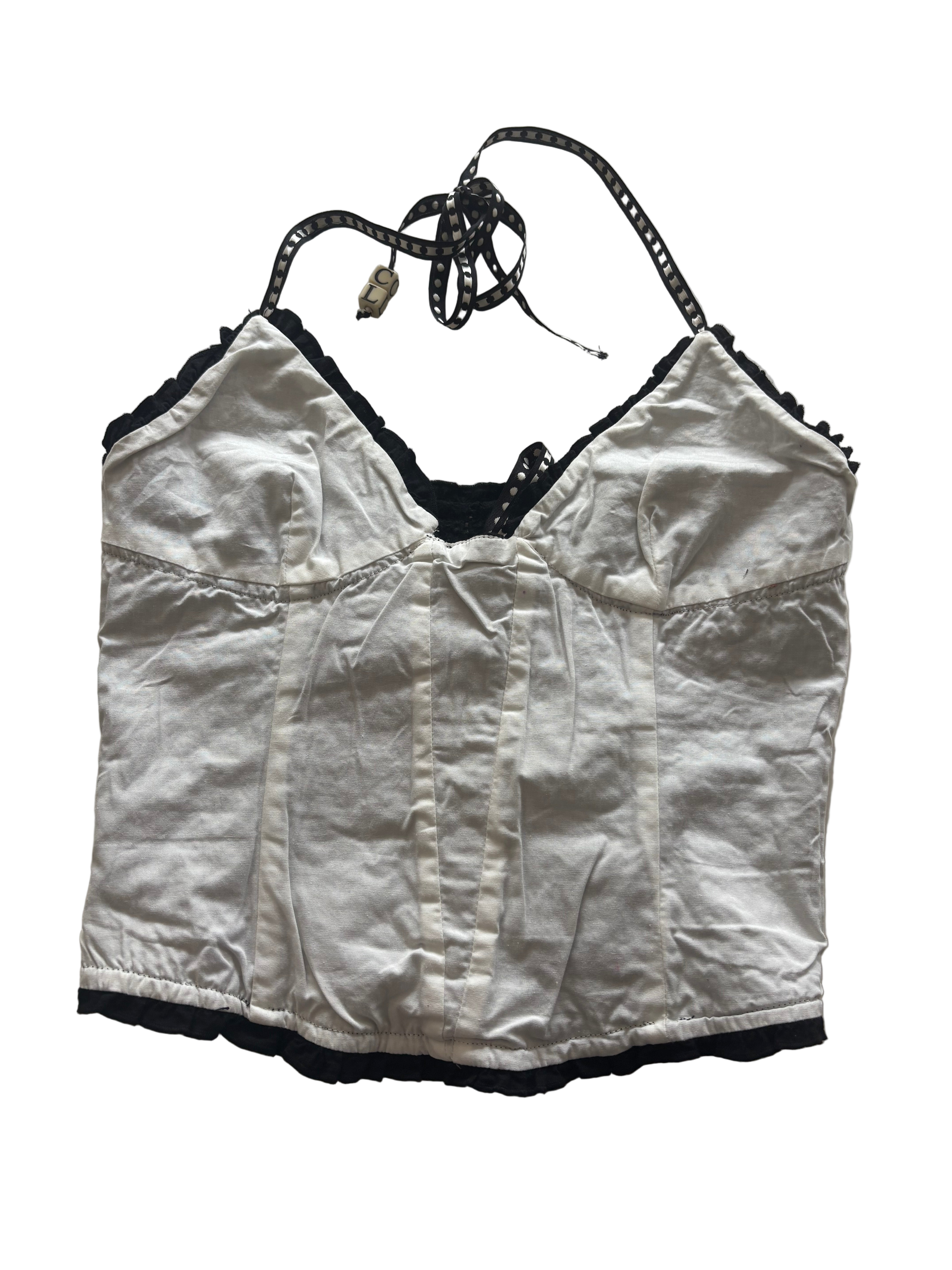 Christian Lacroix Vintage 90s Black Corset Top - Size FR 36/ EU 34