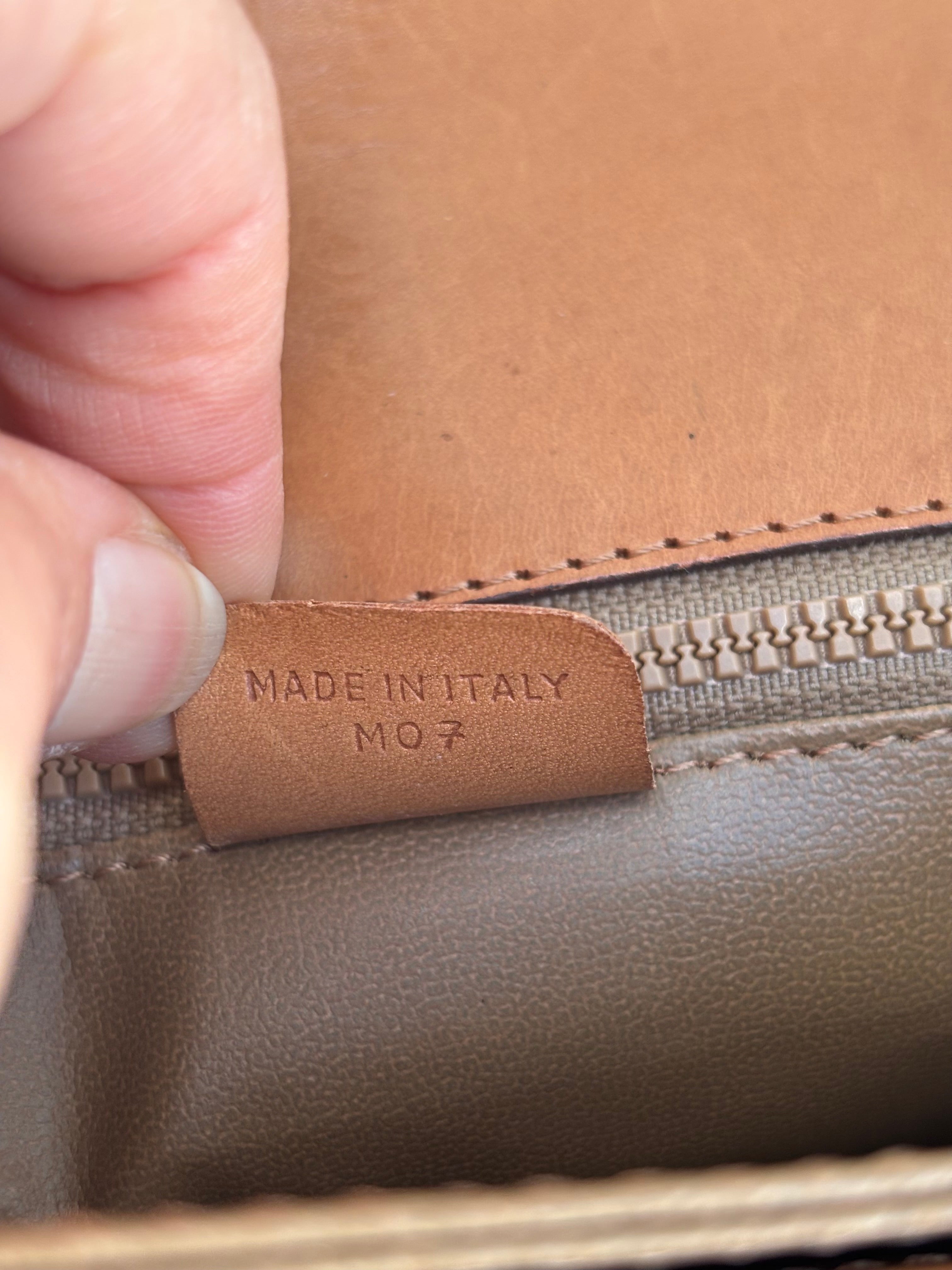 Celine Vintage 90s Macadam Crossbody Bag Beige Brown Canvas