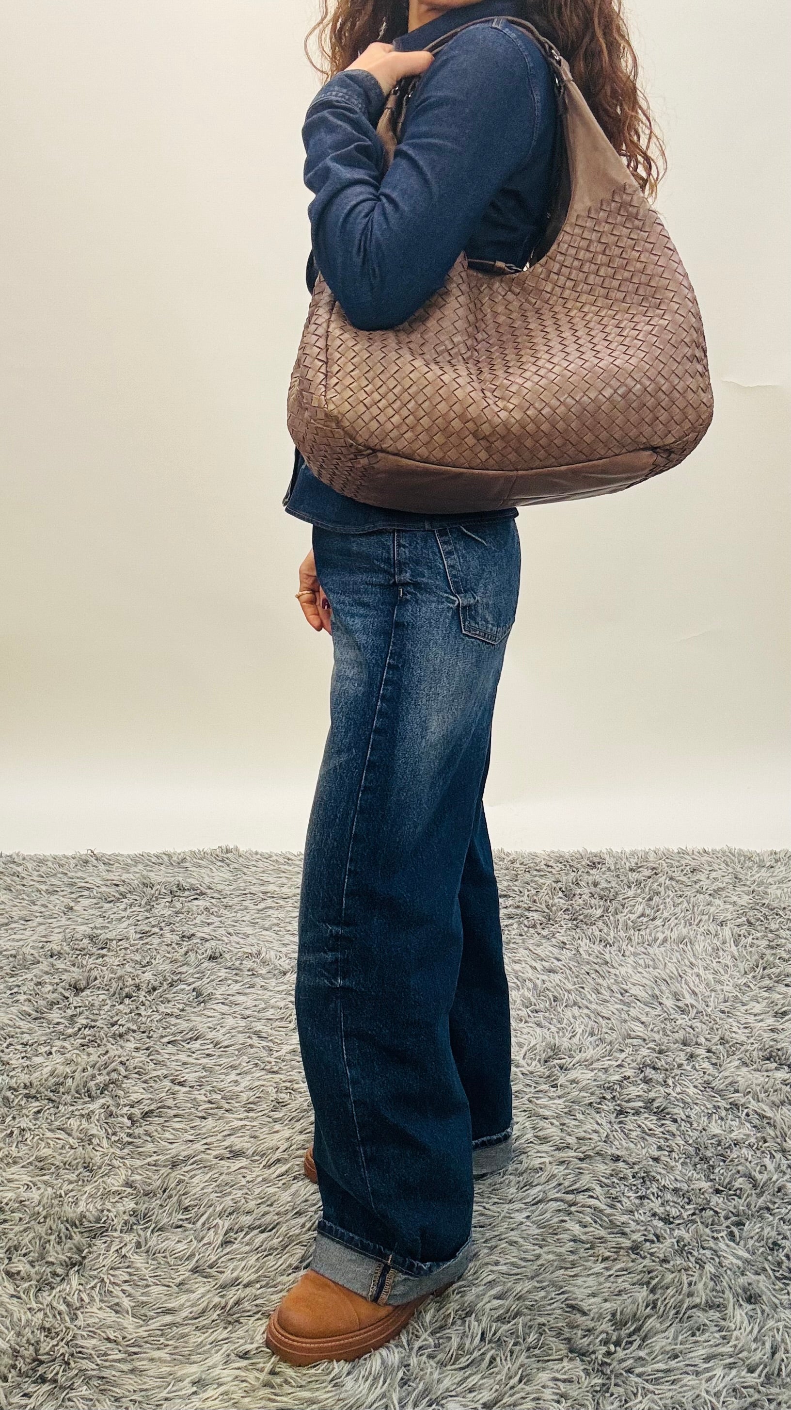 Bottega Veneta Hobo Bag Light Brown Leather