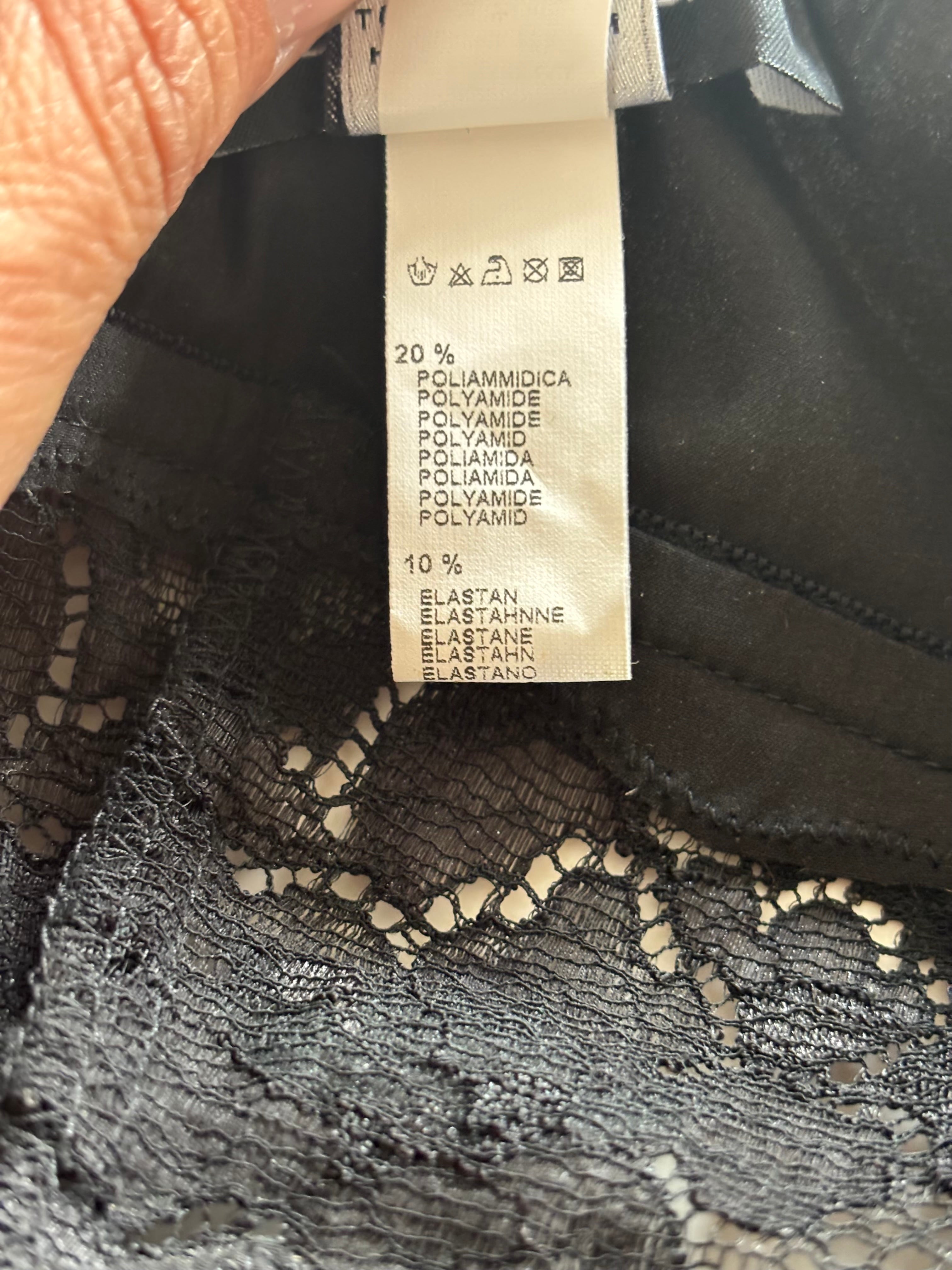 Dolce & Gabbana Black Silk Top with Lace Details – Size L (fits like M)