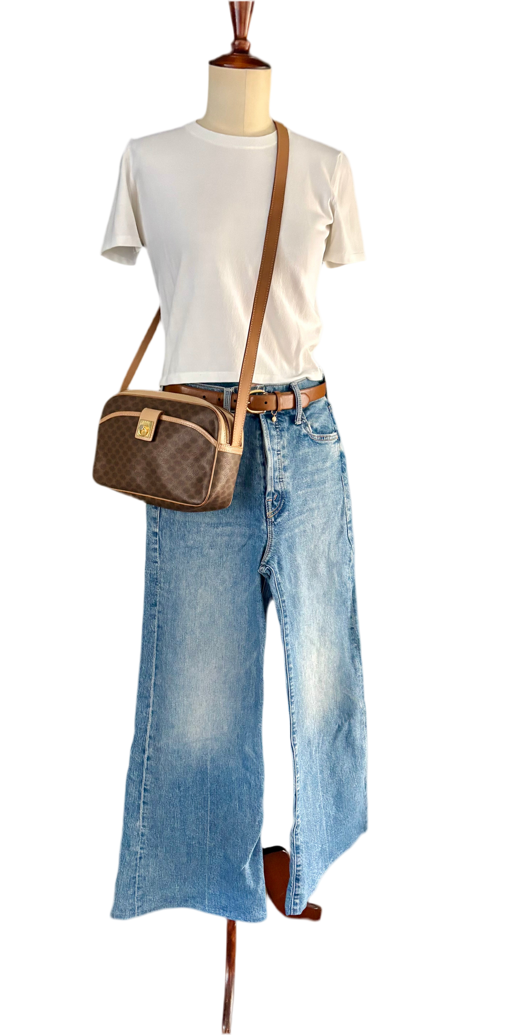 Celine Vintage Brown Canvas Crossbody bag