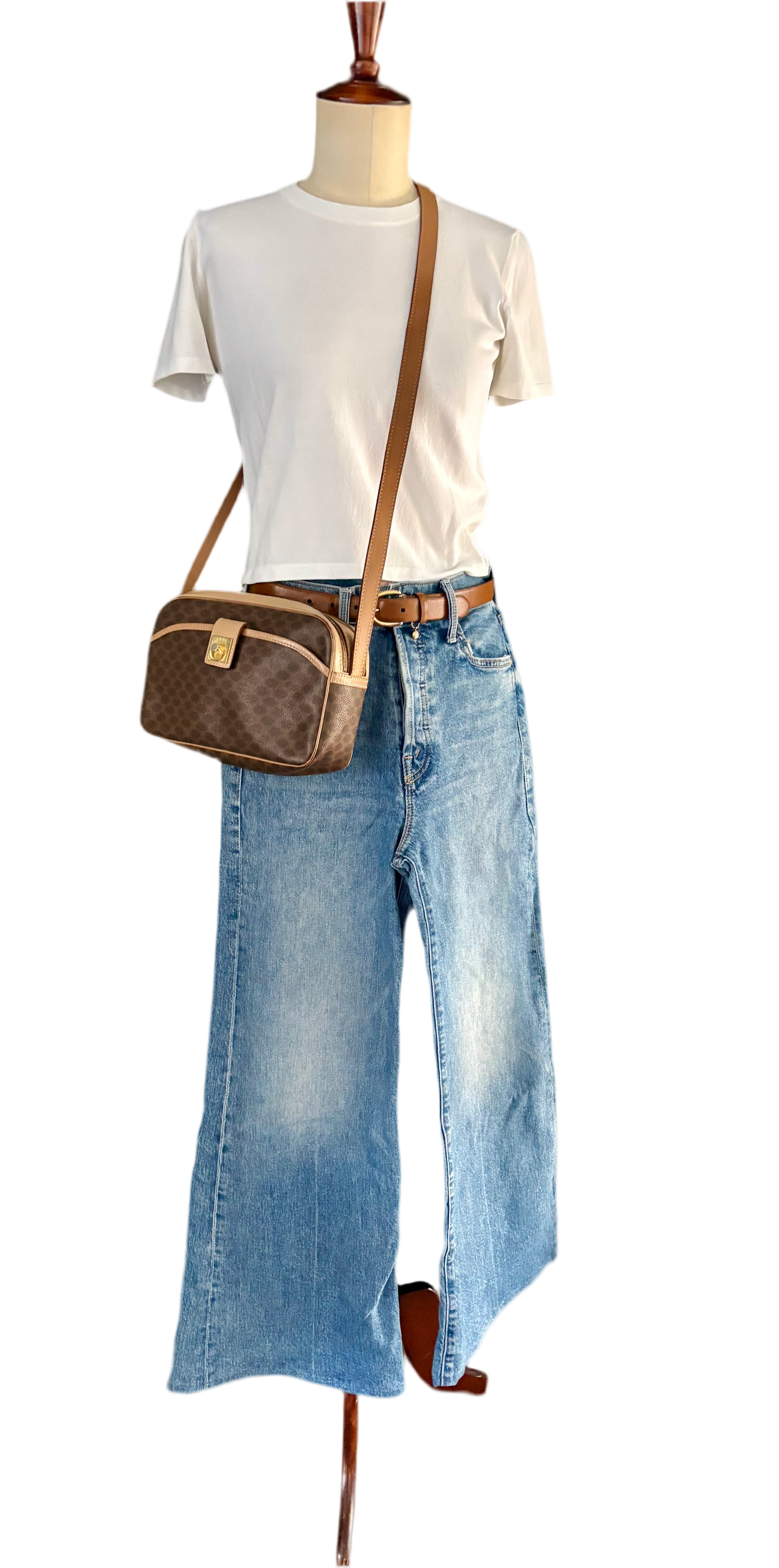 Celine Vintage Brown Canvas Crossbody bag